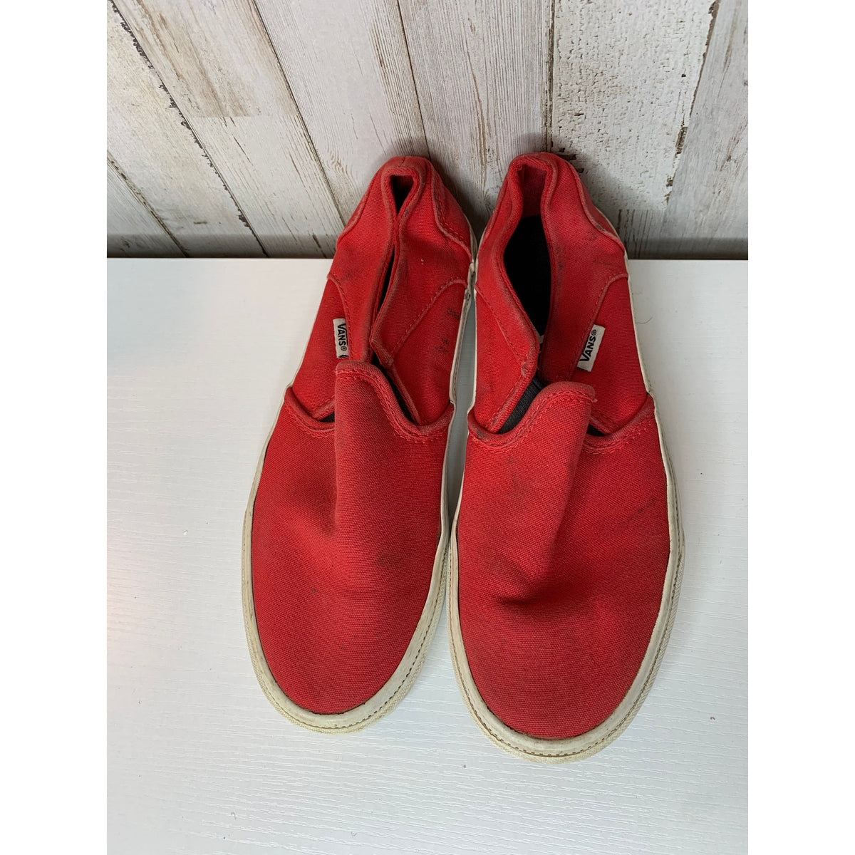 Vans Classic Slip-On Sneakers Womens Size 7 Racing Red Skate Casual Shoes
