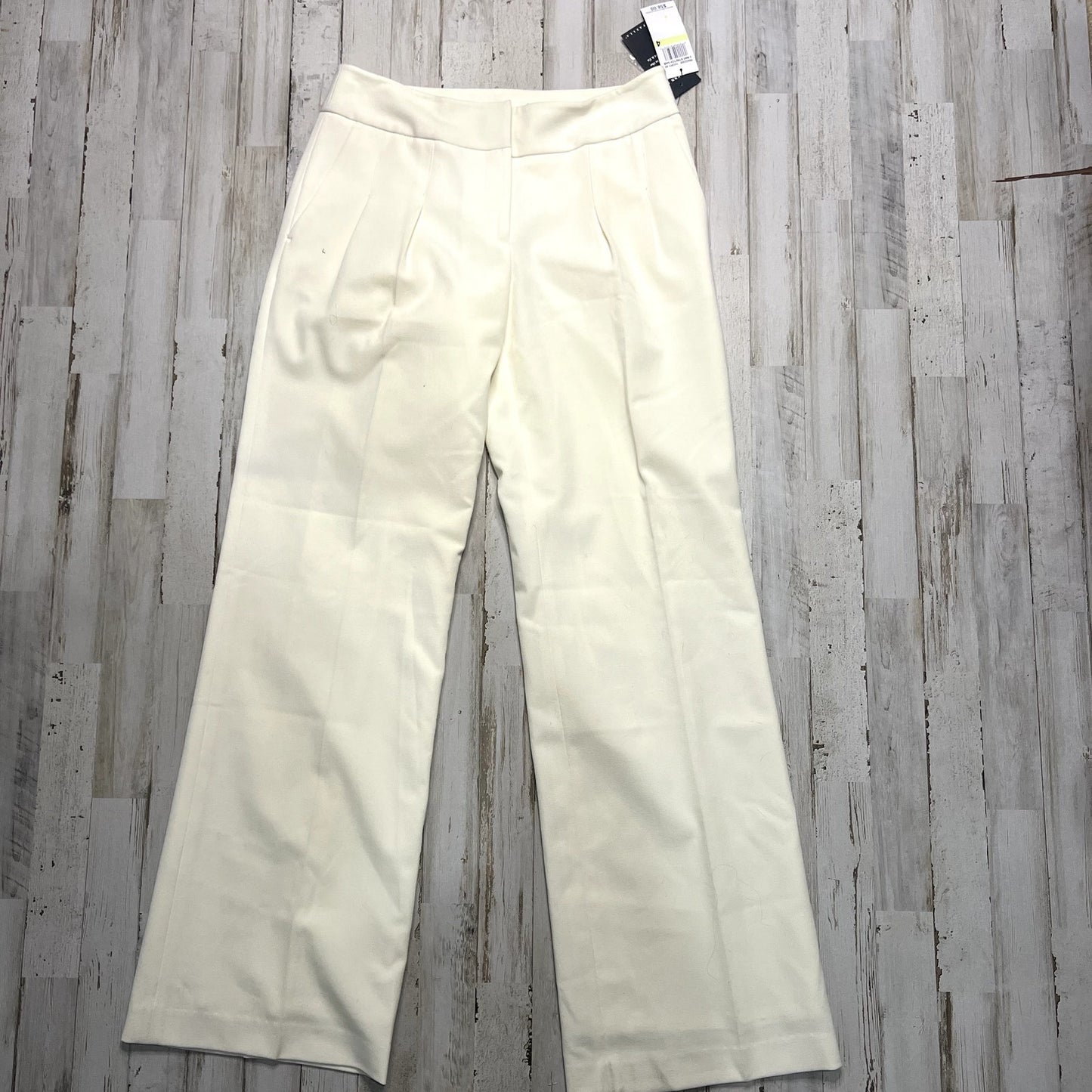 NWT Rafaella Women's Ivory Wide-Leg Twill Pants Cream Size 4