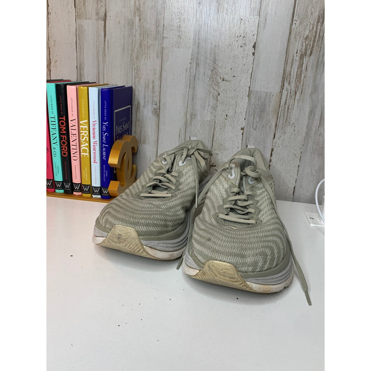 Hoka Gaviota 5 Running Shoes Size 11.5 Gray Sage Cushioned Athletic Sneakers