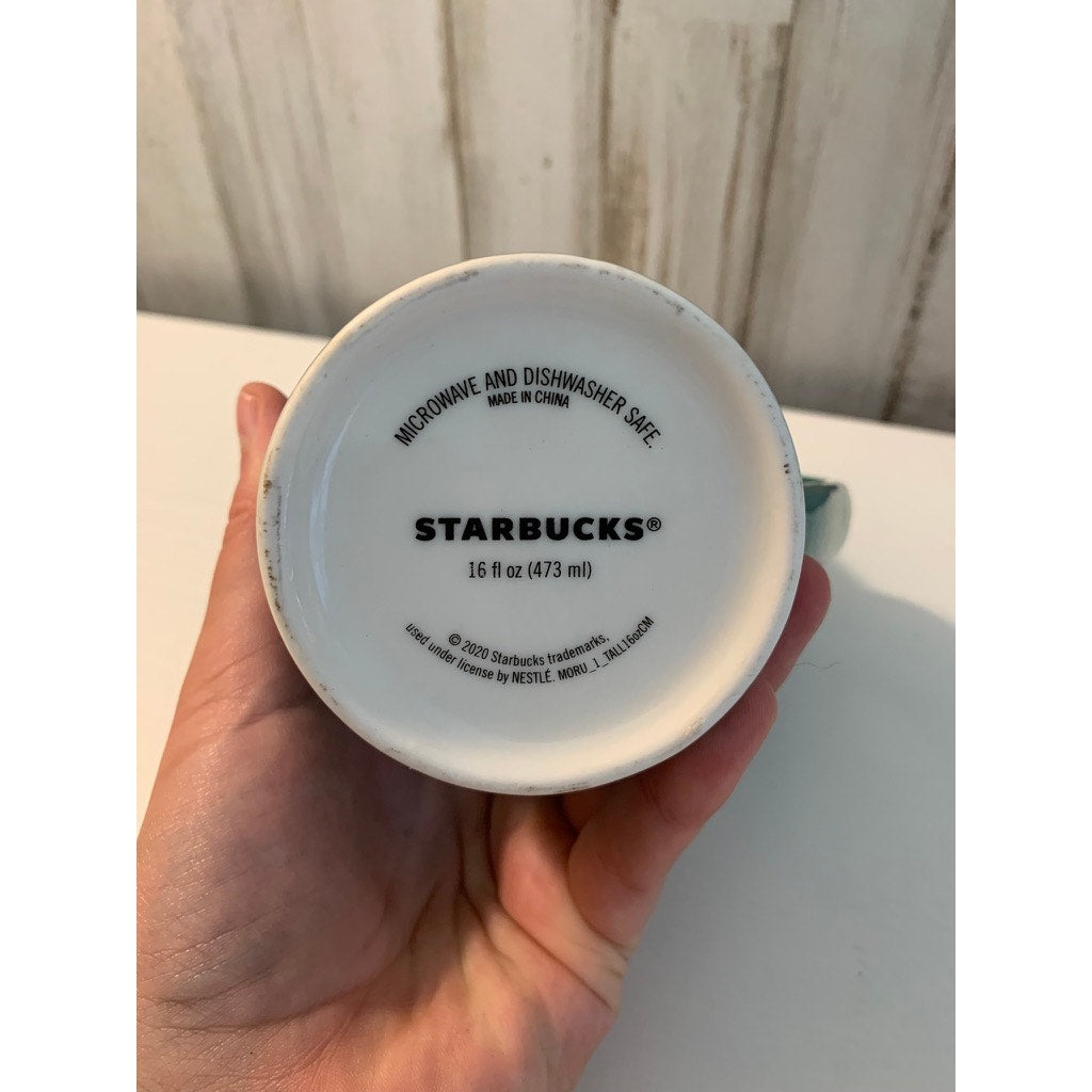 Starbucks Winter Tall Mug Speckled Teal Siren Logo 16 fl oz