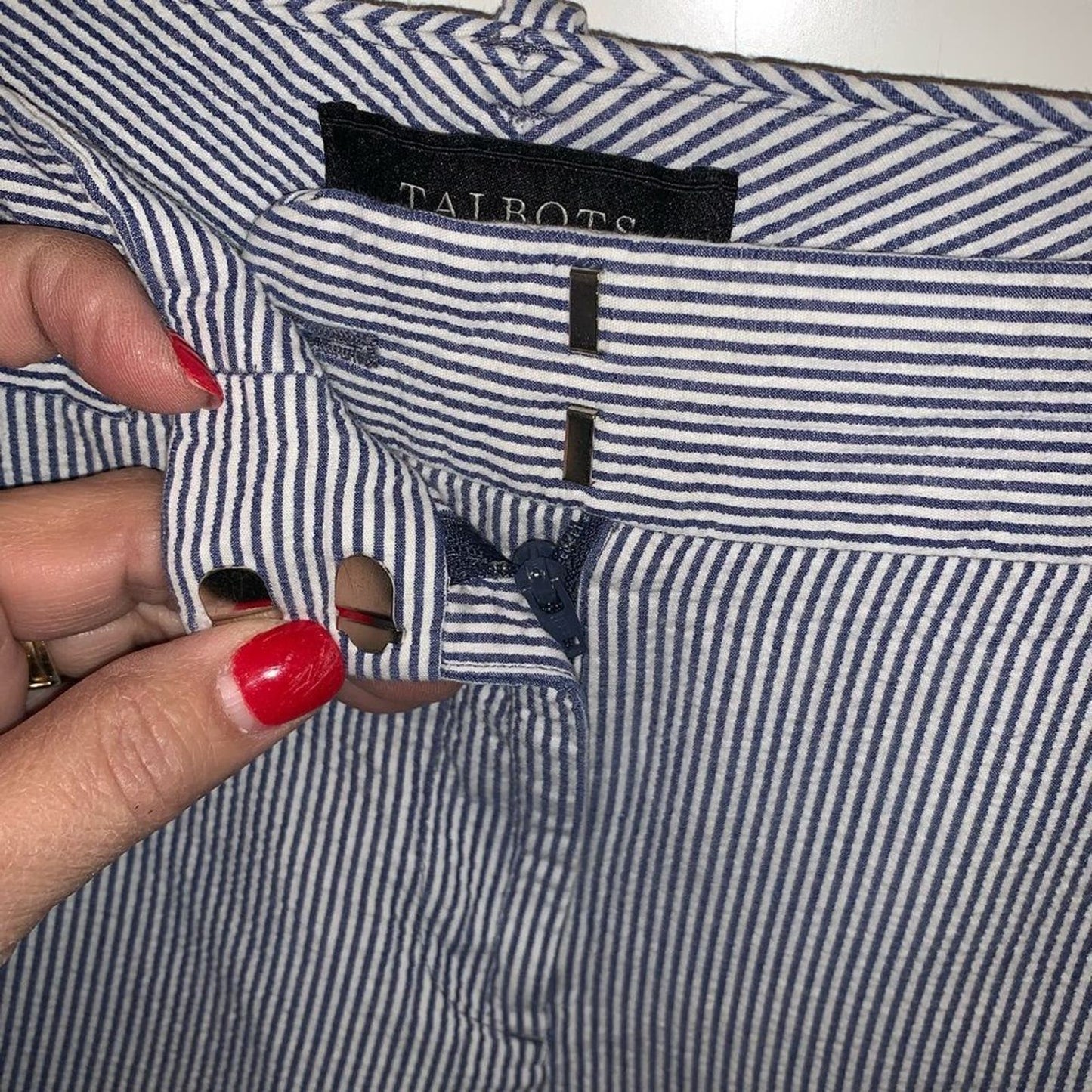 Talbots Seersucker Skimmer Crop Pants 10