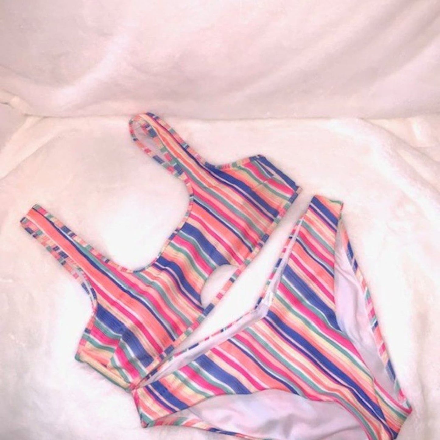 NoBo Colorful Stripe Juniors Bikini L