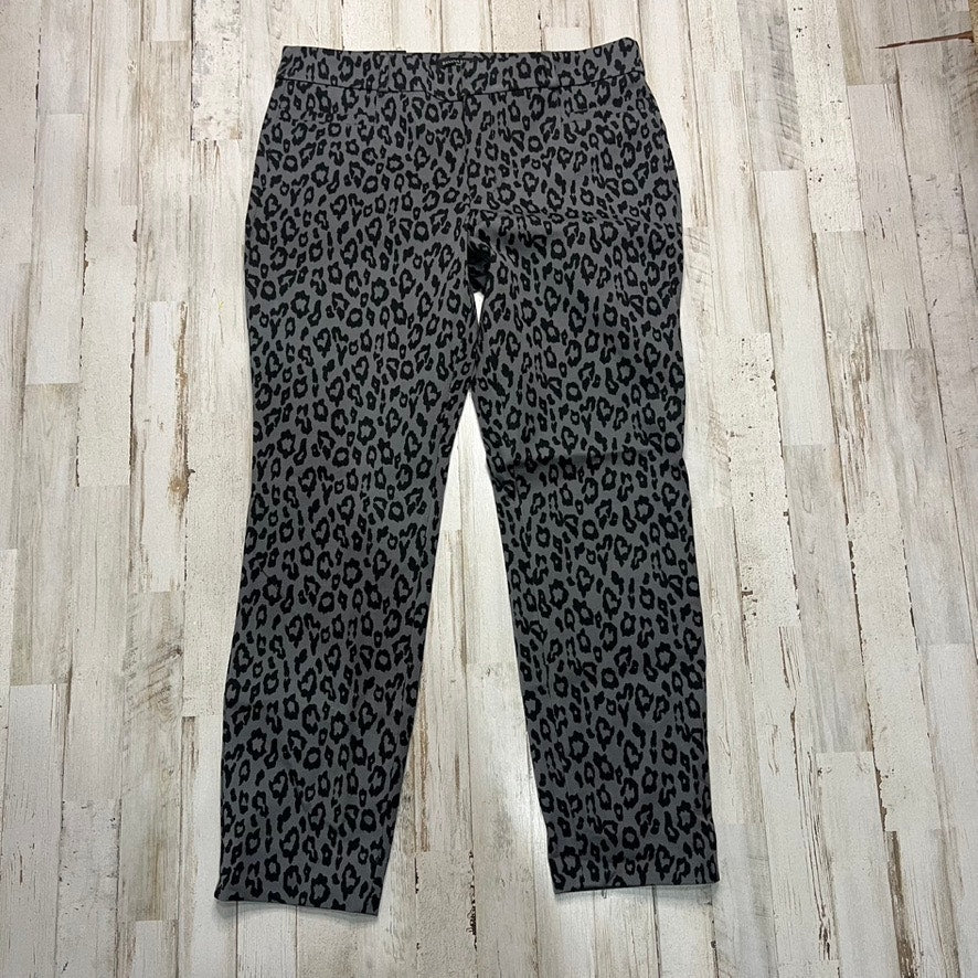 NWT Banana Republic Women's Sloan Leopard Print Pants Size 8 Gray & Black