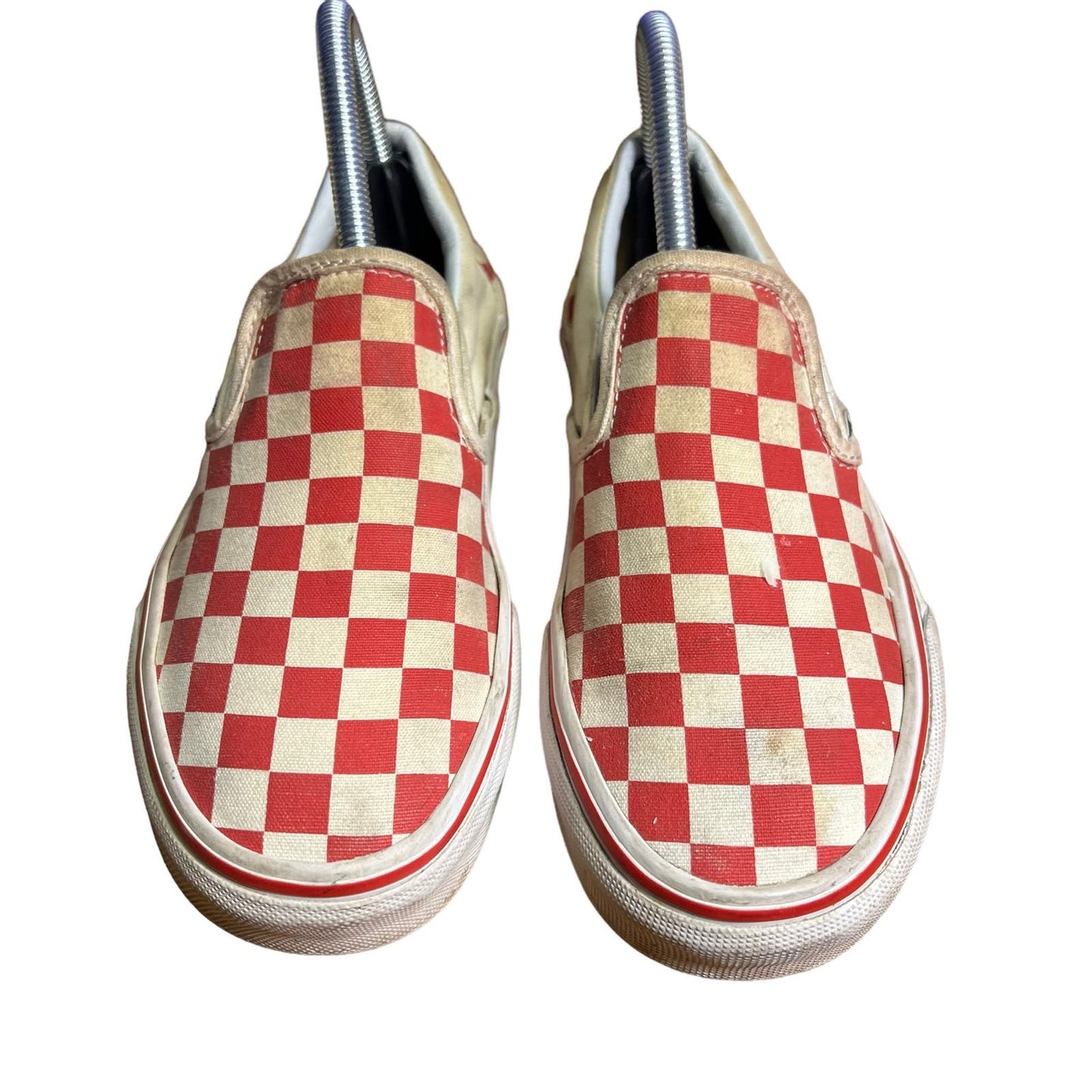 Vans Classic Red Checkerboard Slip-On Unisex Sneakers Men's 5.5 / Women's 7.0