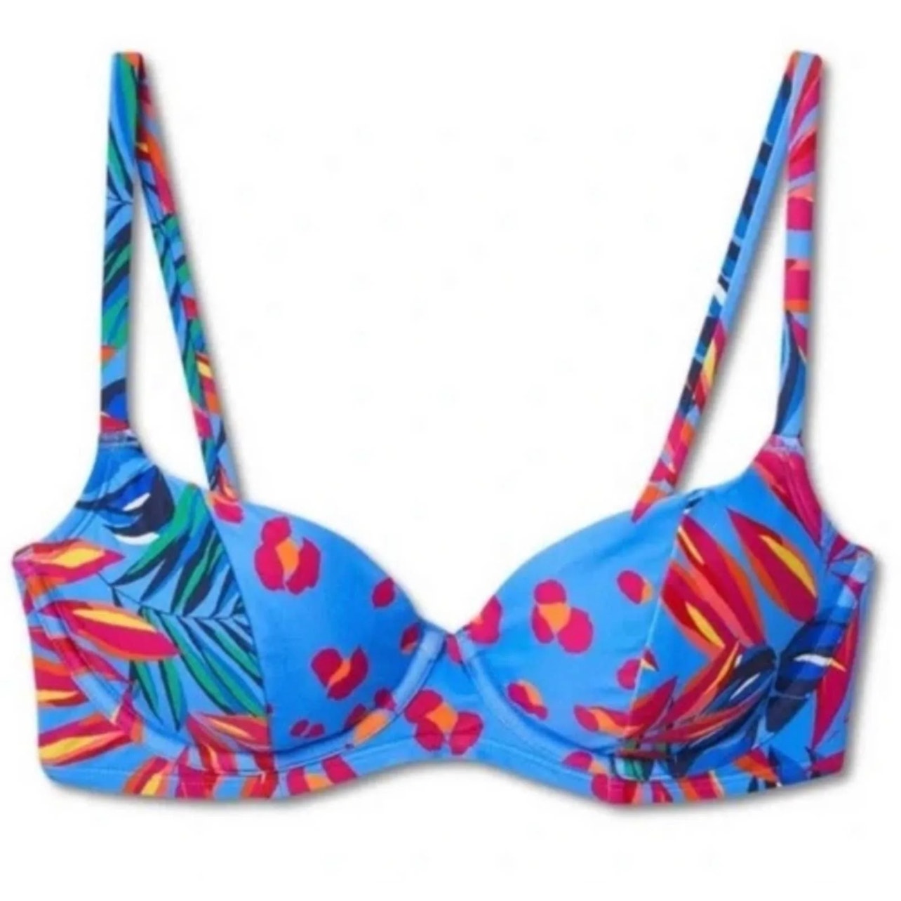 Tabitha Brown X Target Women's Small Tropical Leopard Print Underwire Bikini Top