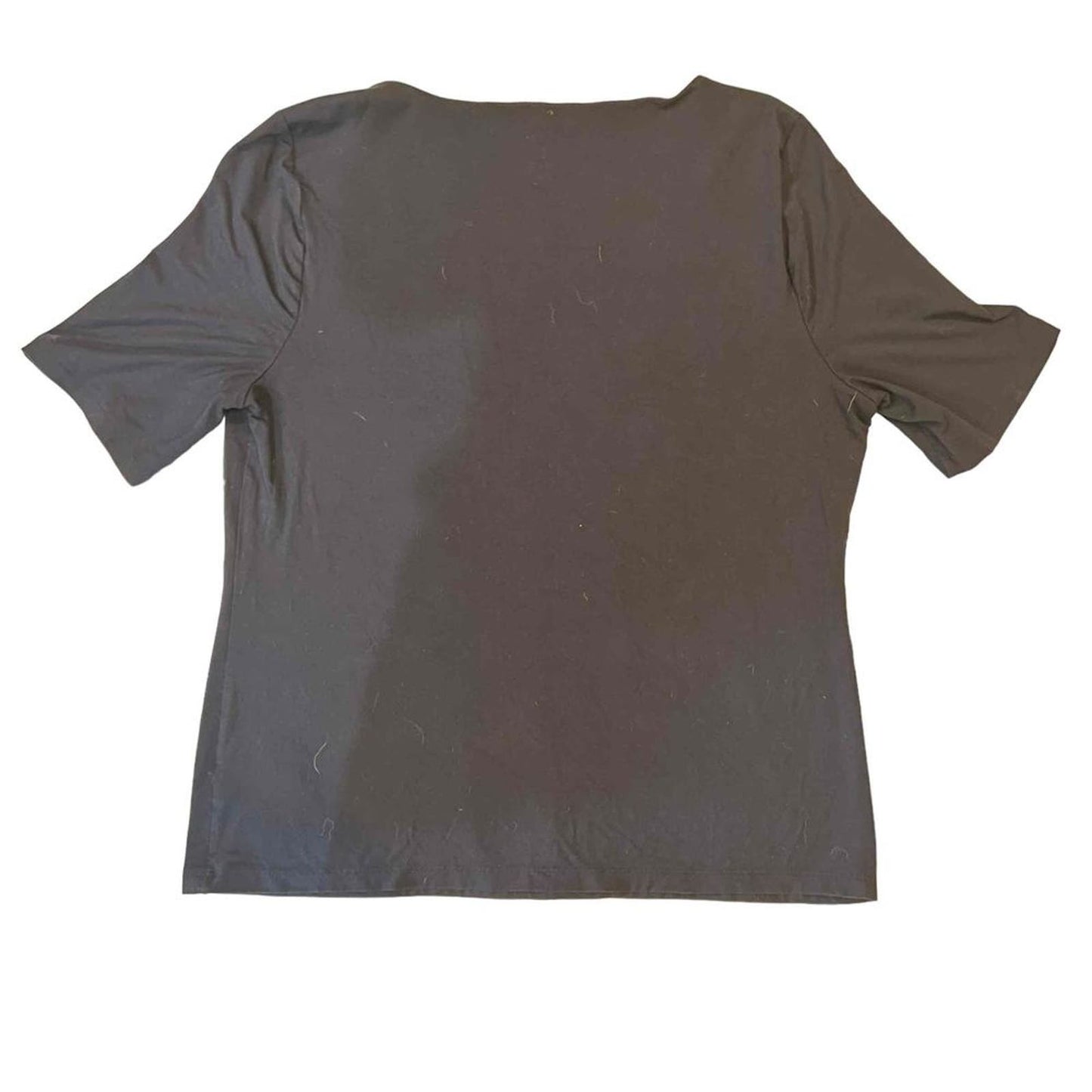 Talbots Women's XL Navy Short Sleeve Square Neck Blouse