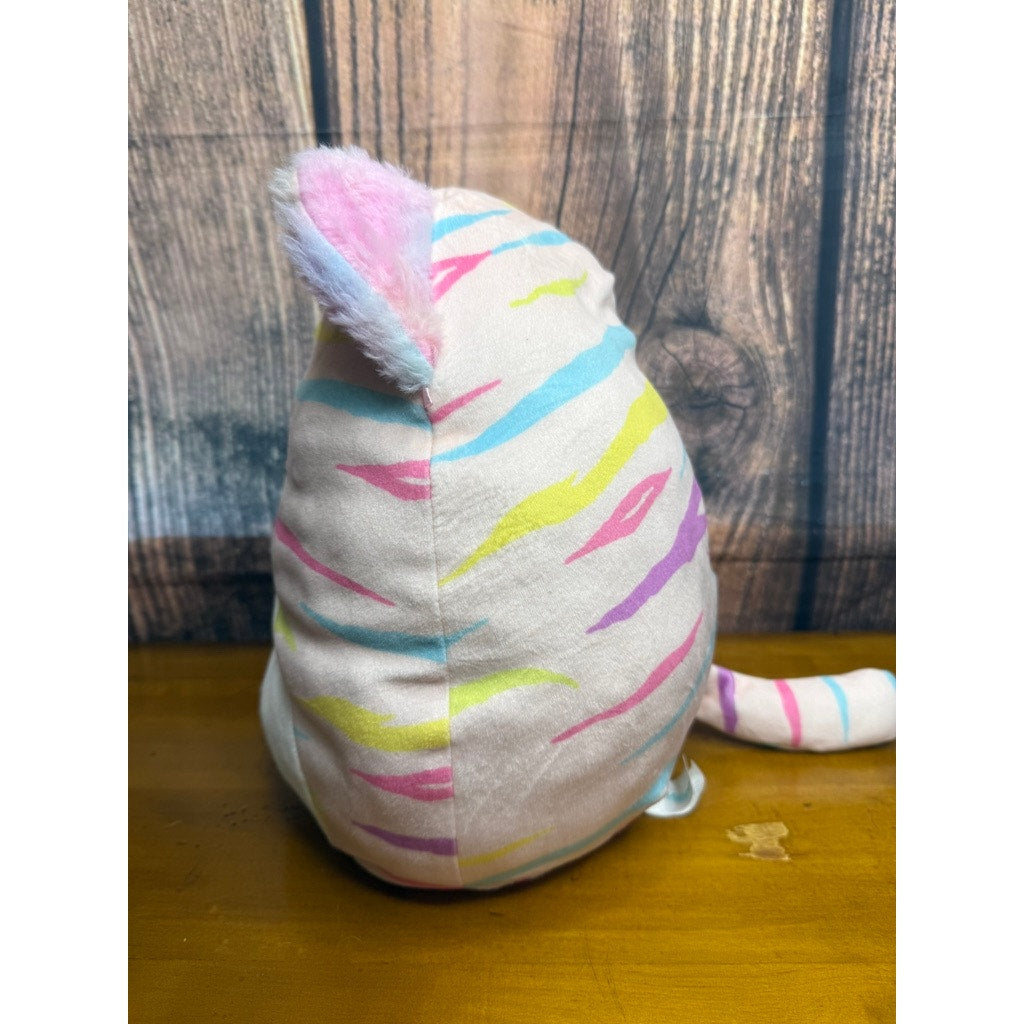 Squishmallows Atoosa Rainbow Stripe Cat 14" Plush Toy Multicolor