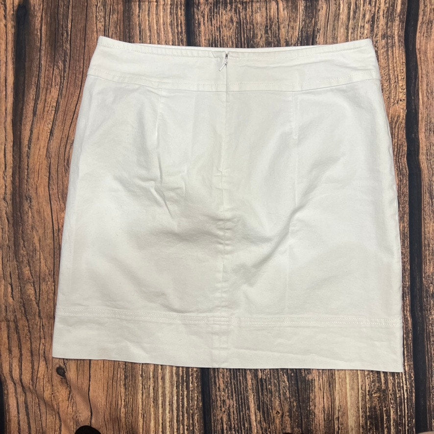 Talbots Women's Petites Size 10 White A-Line Knee Length Skirt Casual