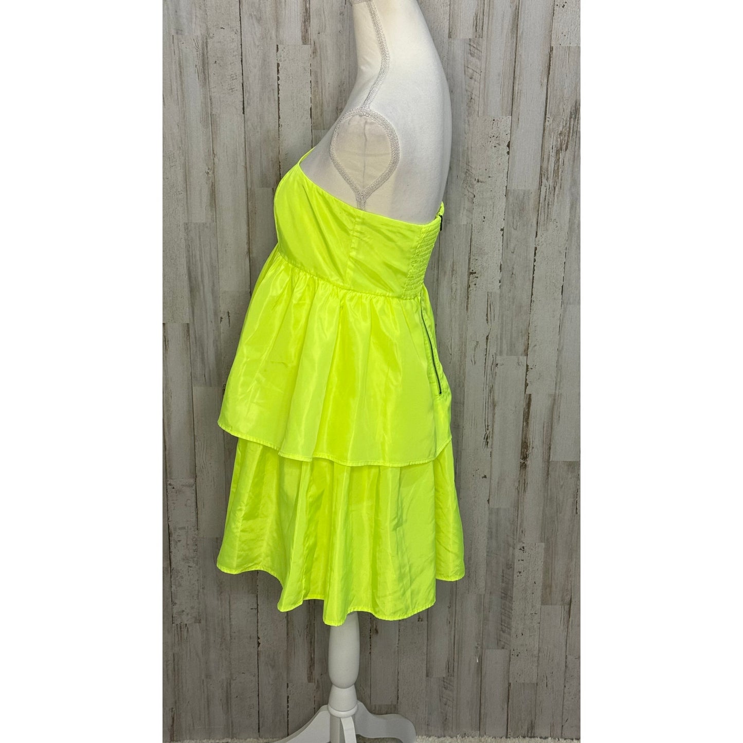 Crosby by Mollie Burch Dabney Dress Small Yellow Strapless Party Cocktail