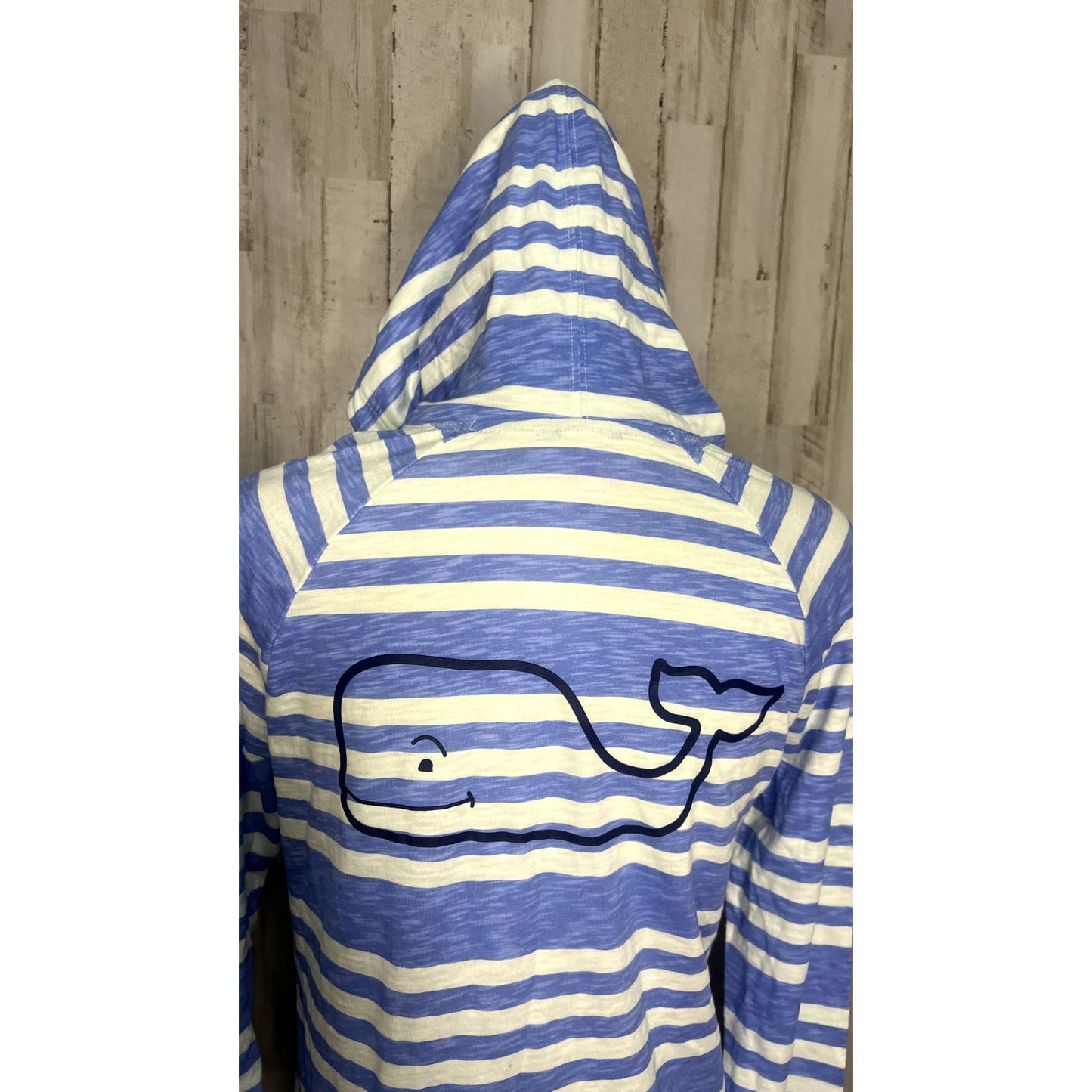 Vineyard Vines Women's XXS Blue Striped Hooded Cover-Up Shirt Dress