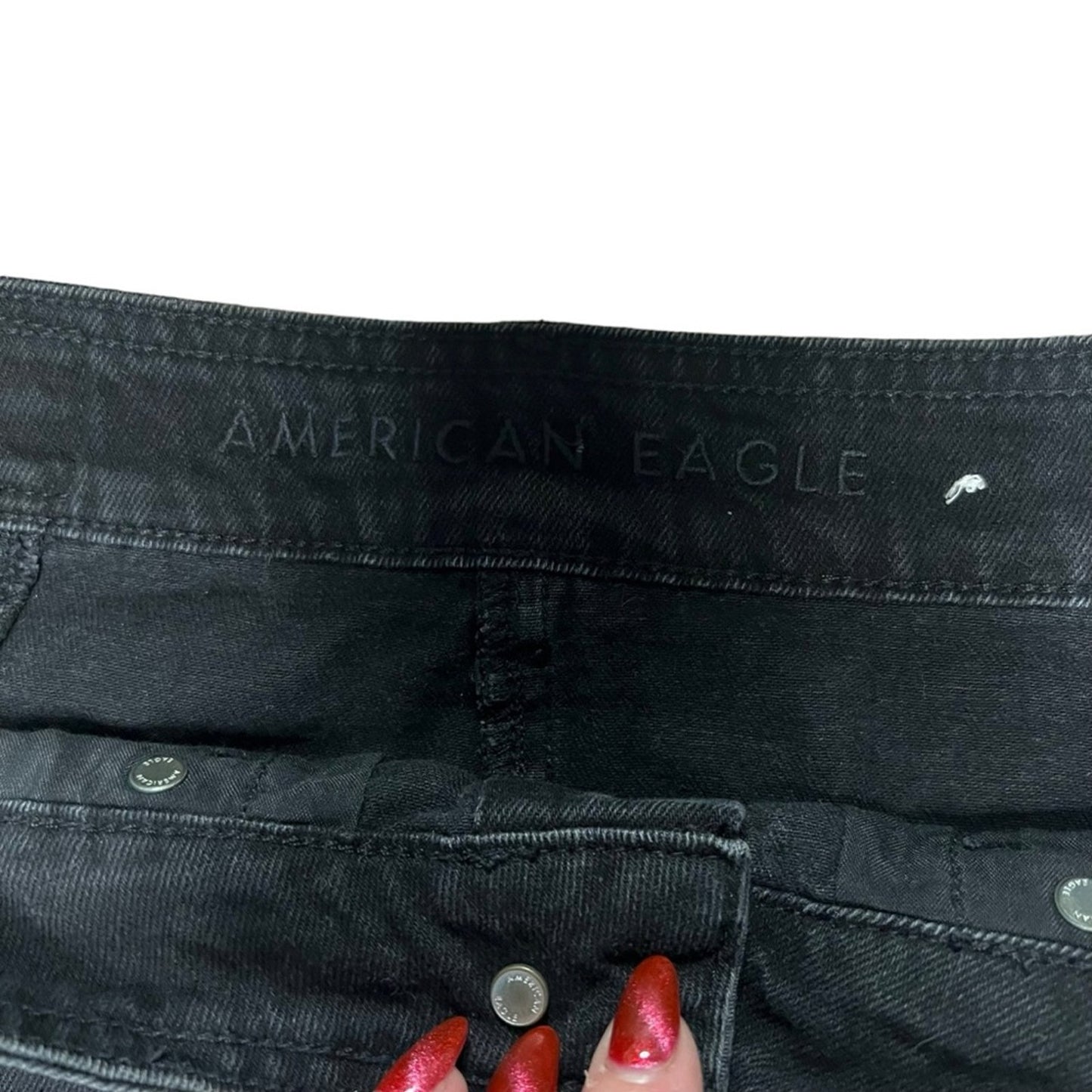 American Eagle Outfitters Skirt Womens Size 6 Black Denim Button Front