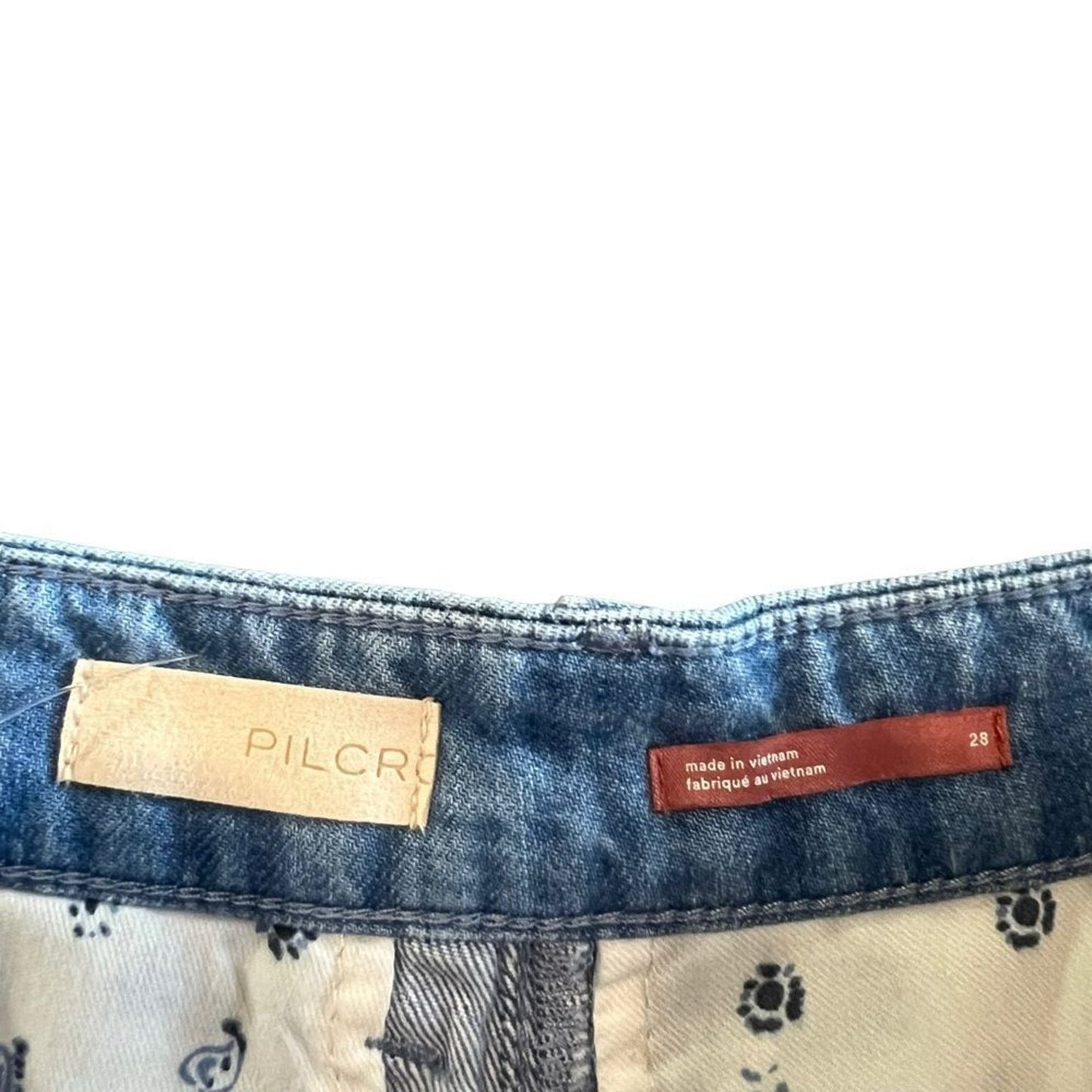 Pilcro Denim Shorts Womens Size 28 Blue Medium Wash Frayed Hem Cut-Off
