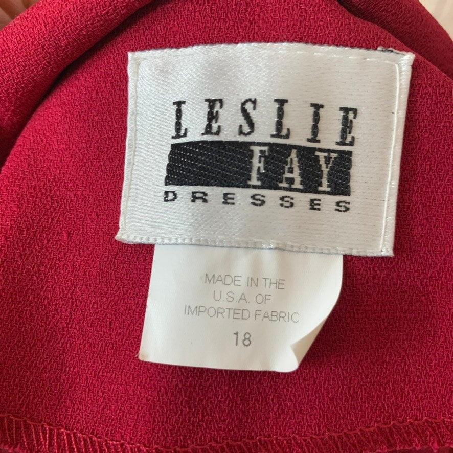 NWT Leslie Fay Dresses Blazer Jacket Womens Size 18 Claret
