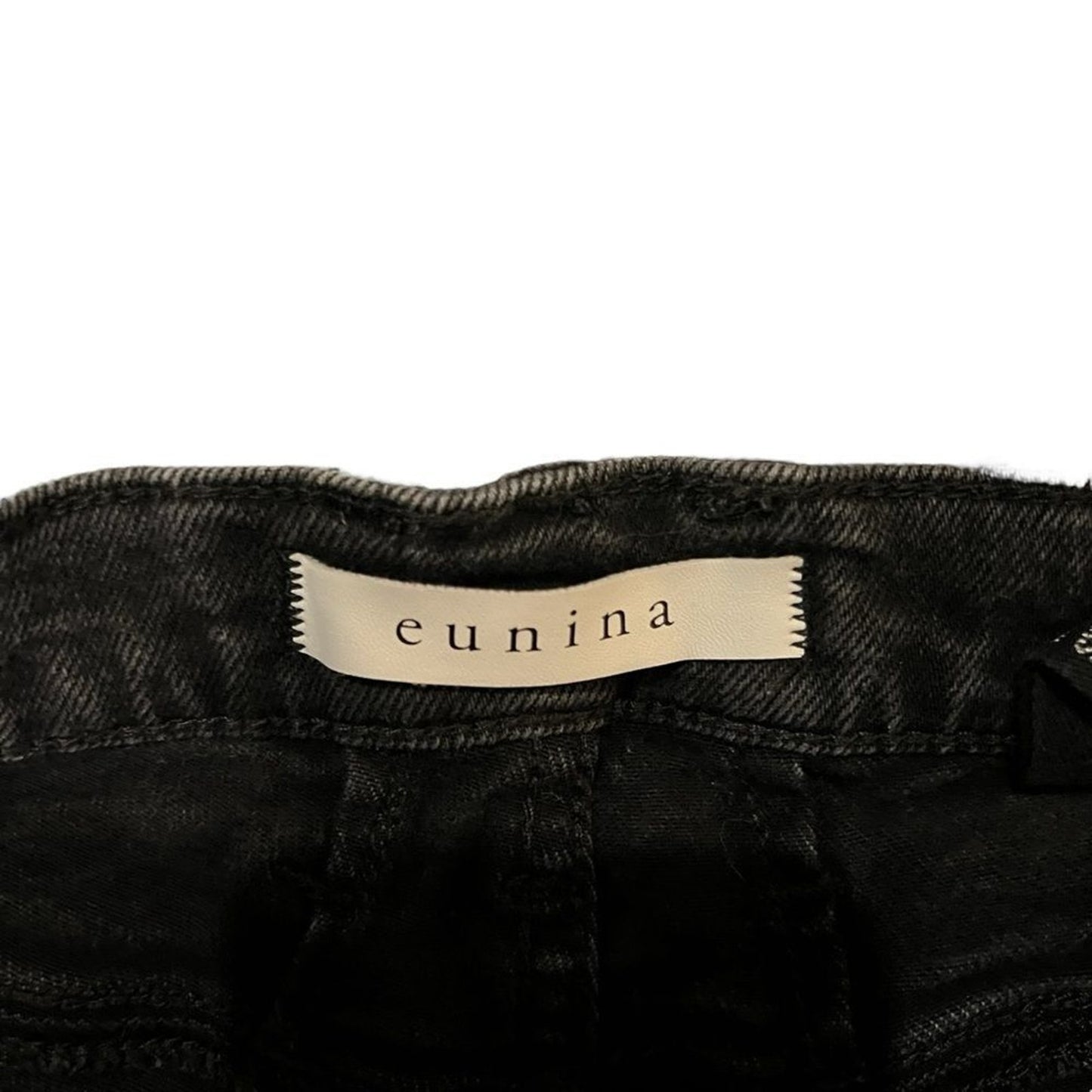 Eunina Kailey Denim Shorts Womens Size Small Washed Black High Rise Cut-Off
