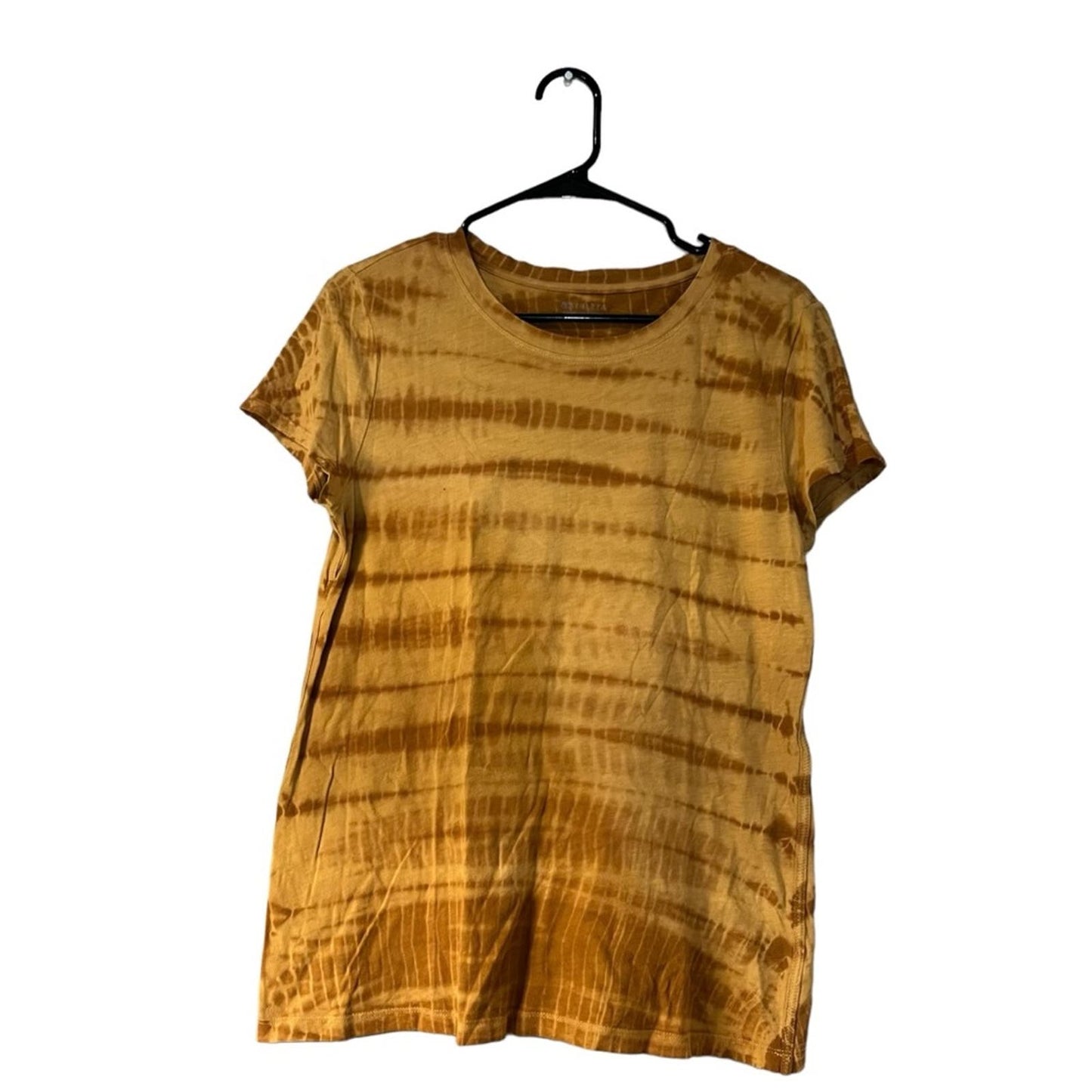 Athleta Women's Brown/Tan Tie Dye Daily Crewneck Short Sleeve T-Shirt - Medium