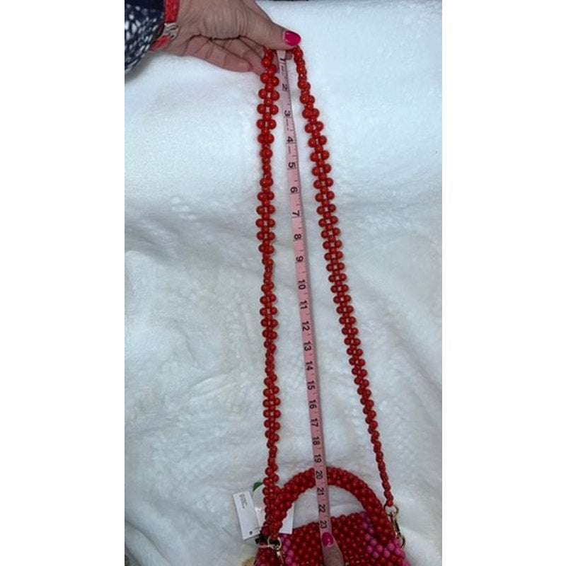 NWT Kate Spade x Target Women's Red & Pink Beaded Shoulder Bag Casual