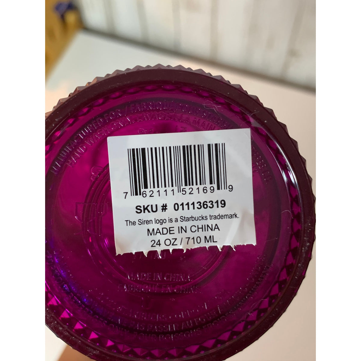 Starbucks Venti Studded Bling Cold Cup Tumbler Pink/ Purple  24 oz w/ Straw