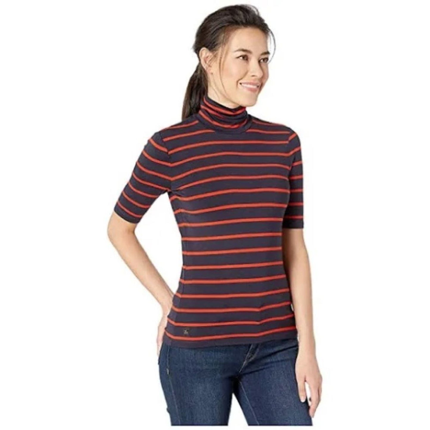 Lauren Women's Ralph Lauren Striped Turtleneck Top Size Large