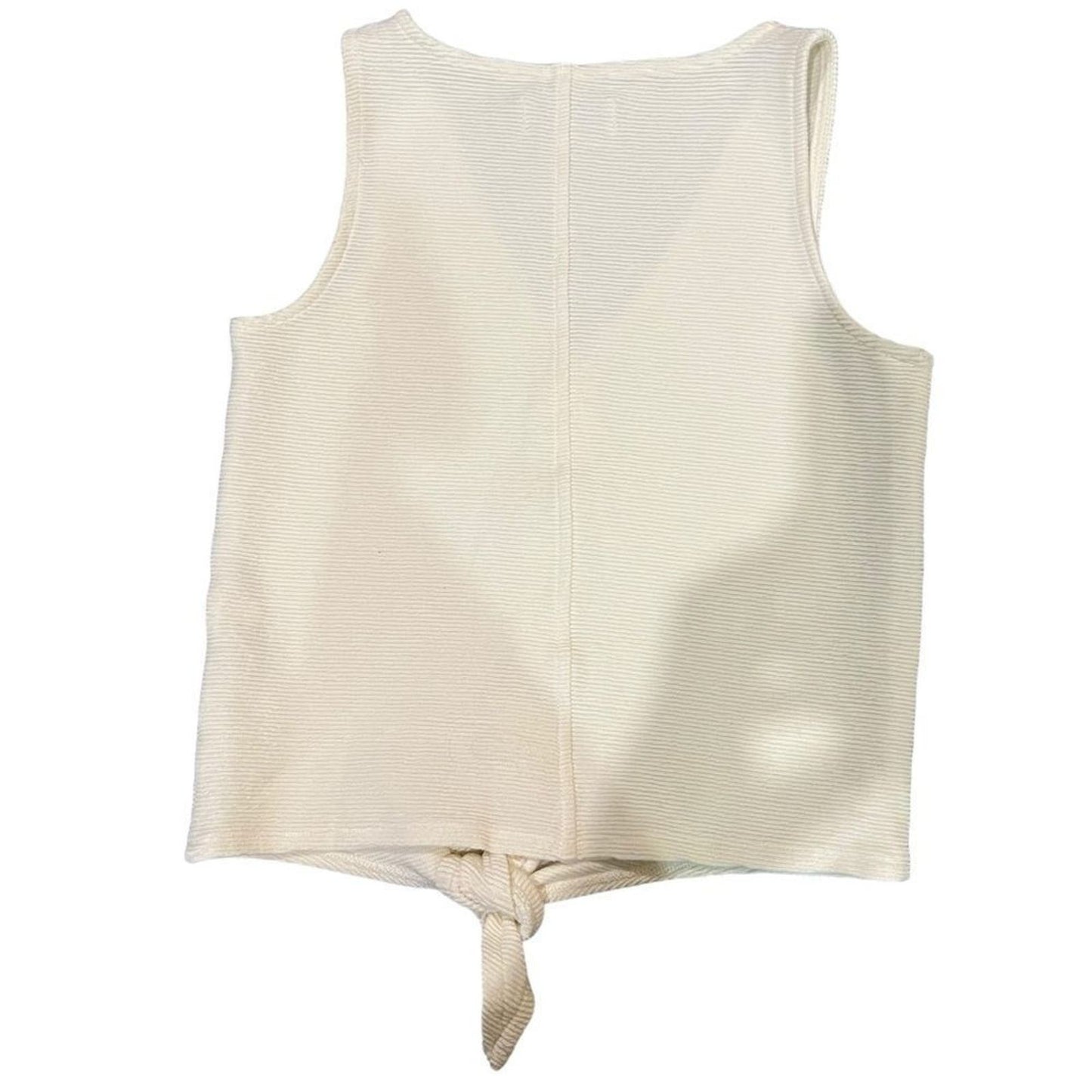 Madewell Cream Texture & Thread Tie Front Tank Top Size XXS