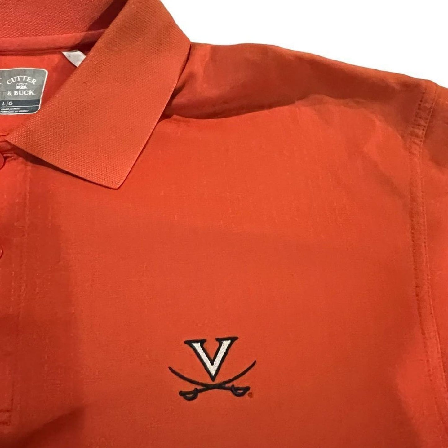 Cutter & Buck University of Virginia Cotton+ Advantage Orange Short Sleeve Polo