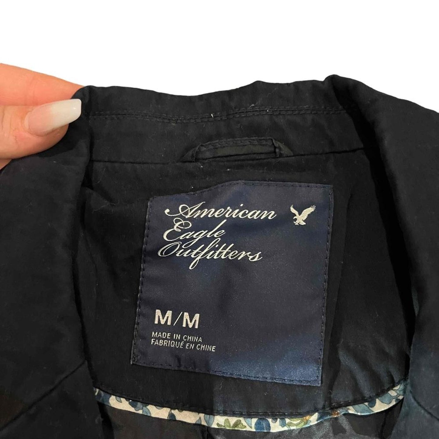 American Eagle Outfitters Blazer Womens Size Medium Black Single Button Lined