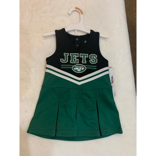 NWT NFL New York Jets Infant Cheerleader Dress Set 12M Green Football