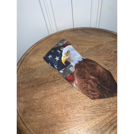 Men's Patriotic Silk Necktie American Flag Bald Eagle Statue of Liberty