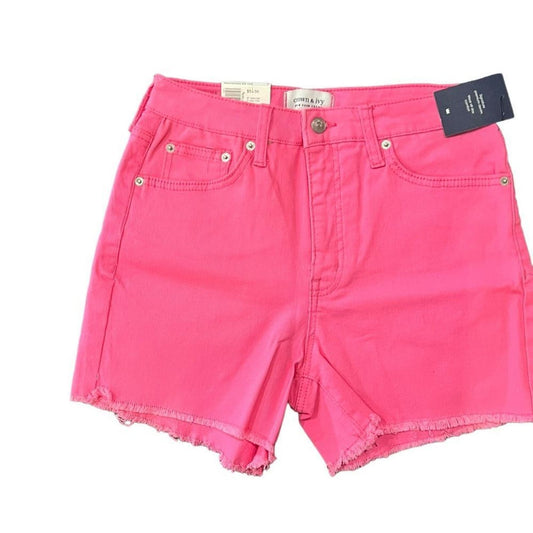 NWT Crown & Ivy High Rise Pink Vintage Denim Shorts Size 6