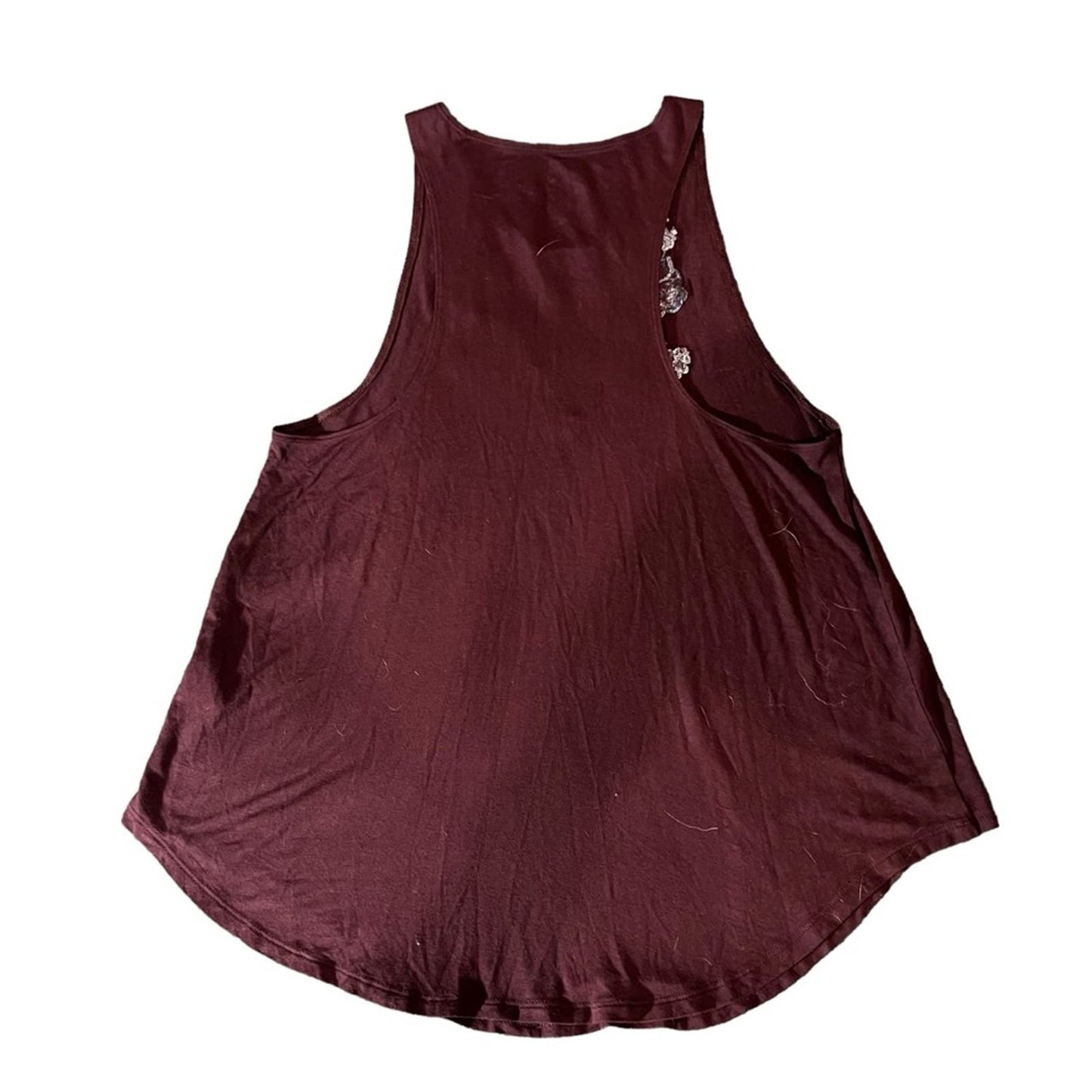 American Eagle Soft & Sexy Burgundy Embroidered Floral Tank Top Size Medium