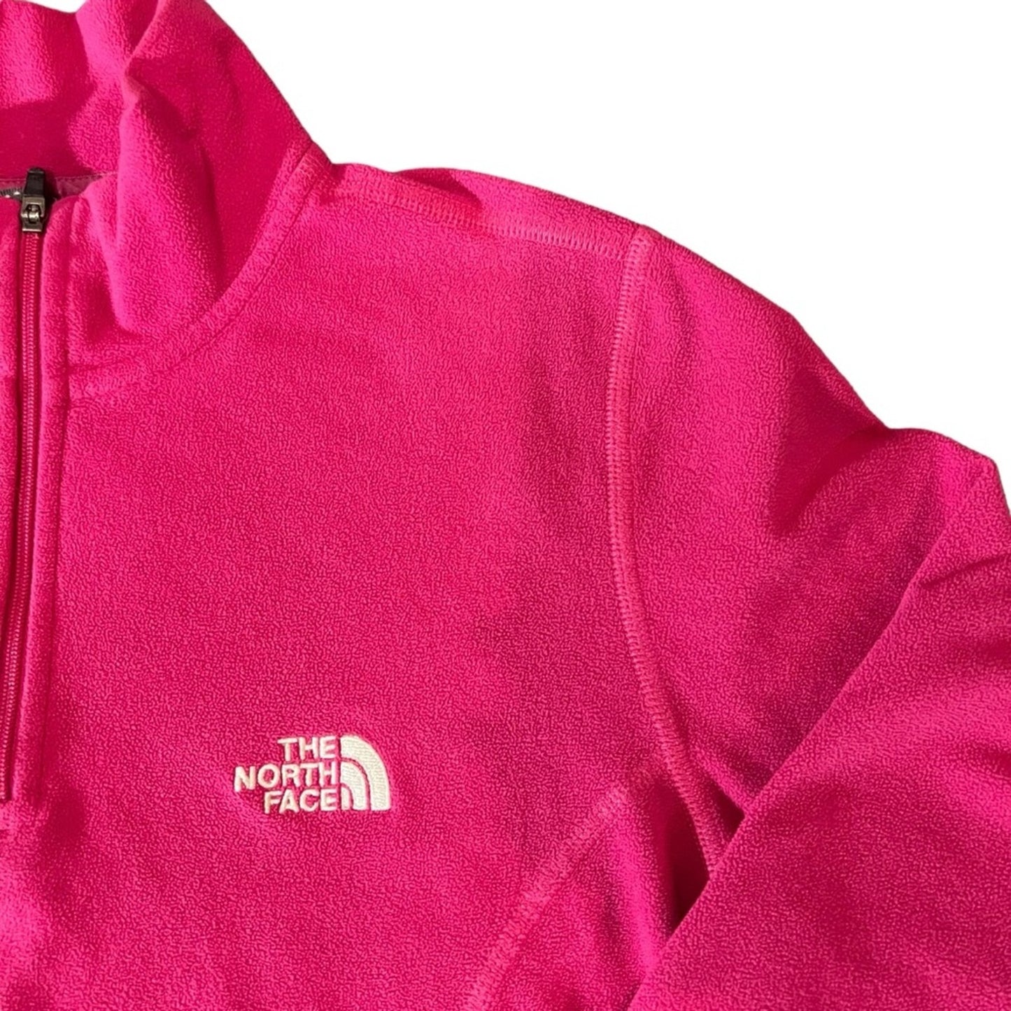 The North Face Womens Fleece Pullover Pink 1/4 Zip Mock Neck Size Medium