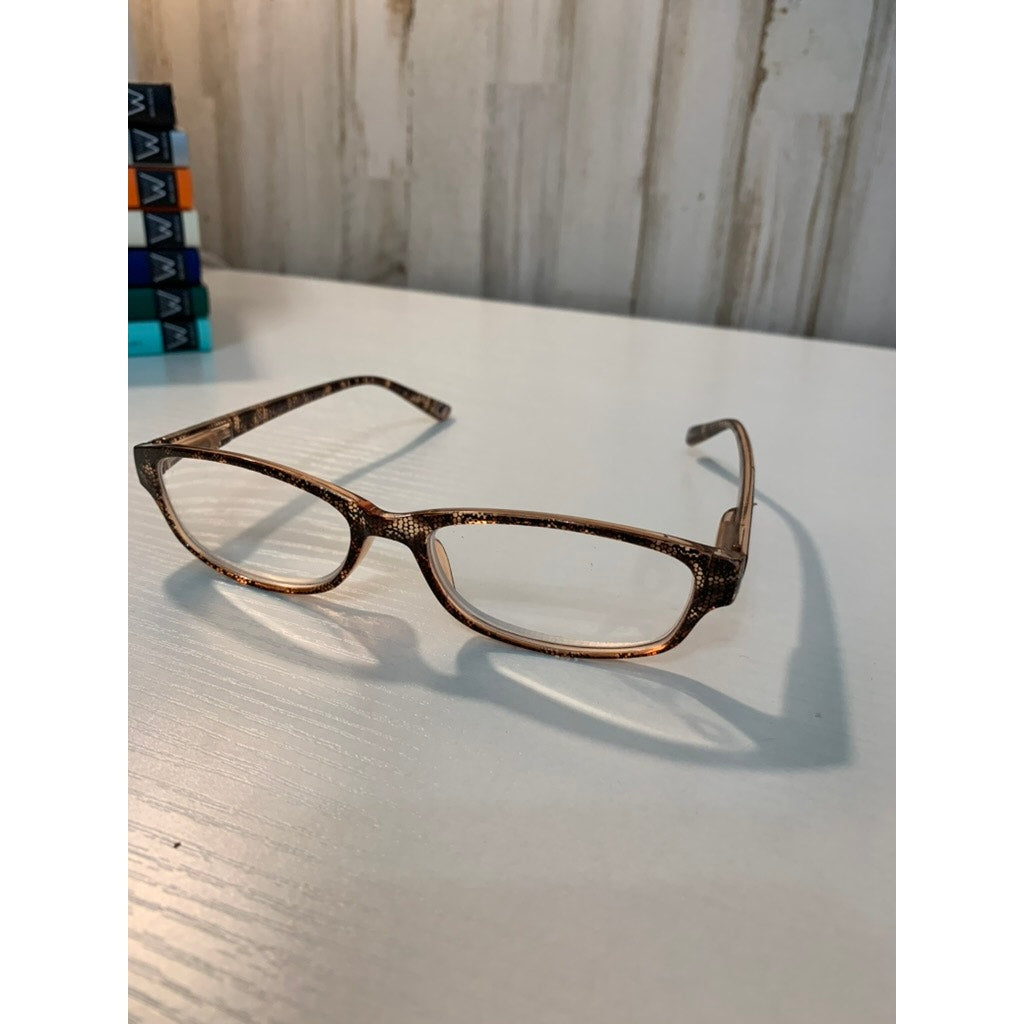 Foster Grant Sondra Reading Glasses Unisex Brown +2.75 Case