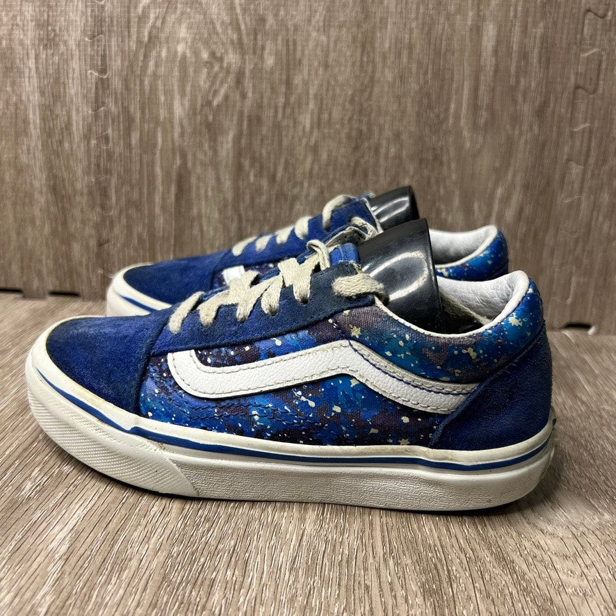 Vans Old Skool Kids Size 12.5 Blue Galaxy Galactic Glow in The Dark Sneakers