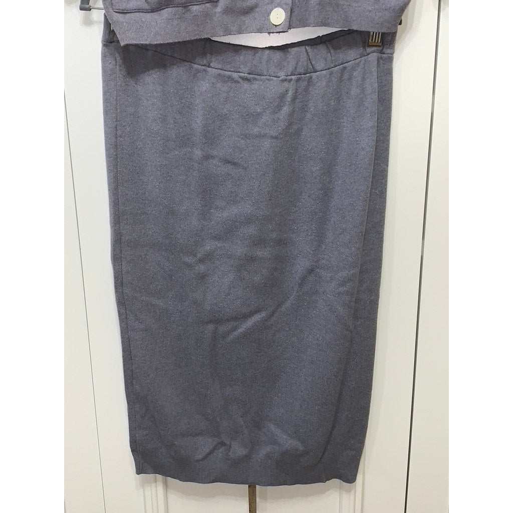 Lizsport Women's Lounge Set Gray Long Sleeve Size Large Casual Fall Outfit