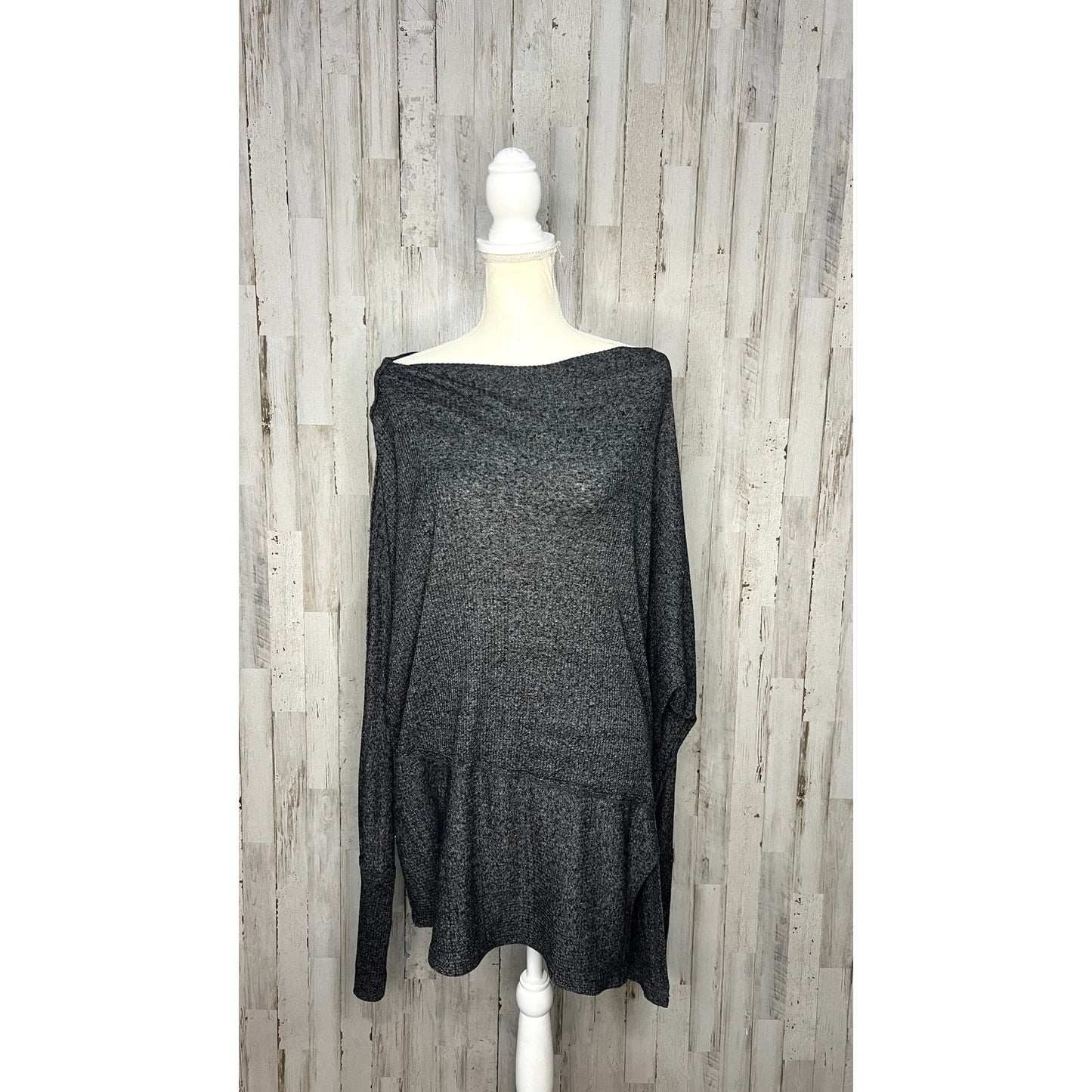 Free People We The Free Londontown Thermal Top Gray Size Small Tunic Blouse