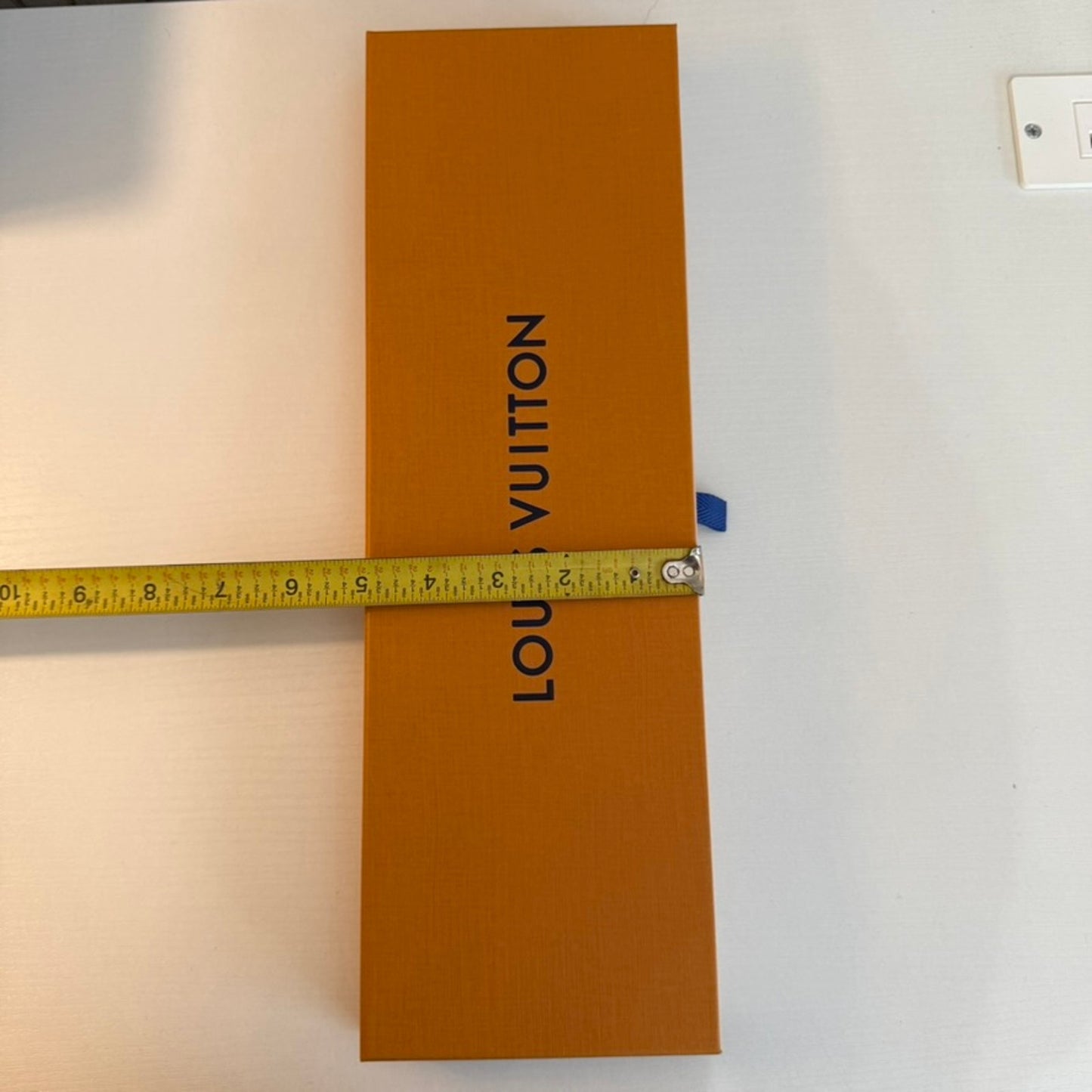 Louis Vuitton Orange Drawer-Style Gift Presentation Box Blue Ribbon Pull
