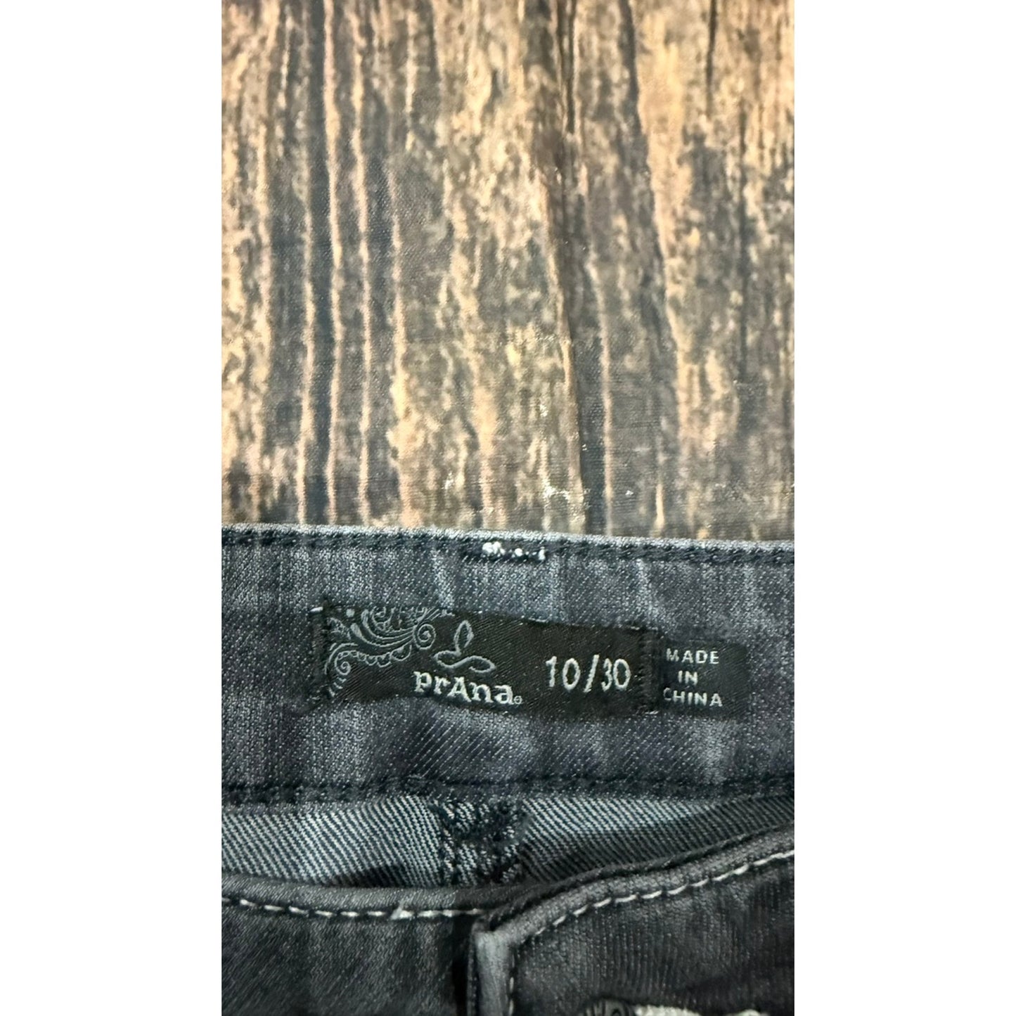 prAna Women's Slim Jeans Size 10 Black Denim Mid-Rise Stretchy