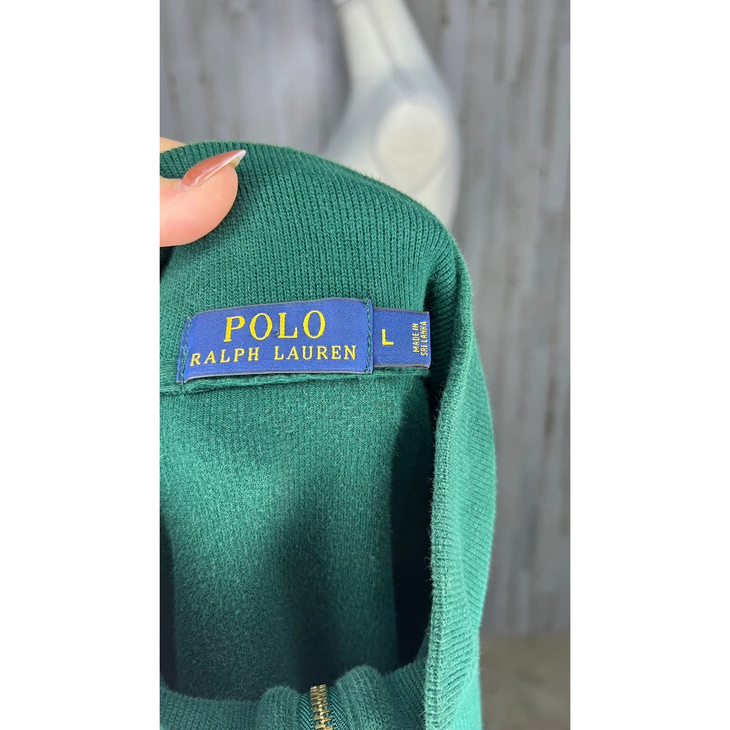 Polo Ralph Lauren Men's Green 1/4 Zip Pullover Sweater Size Large