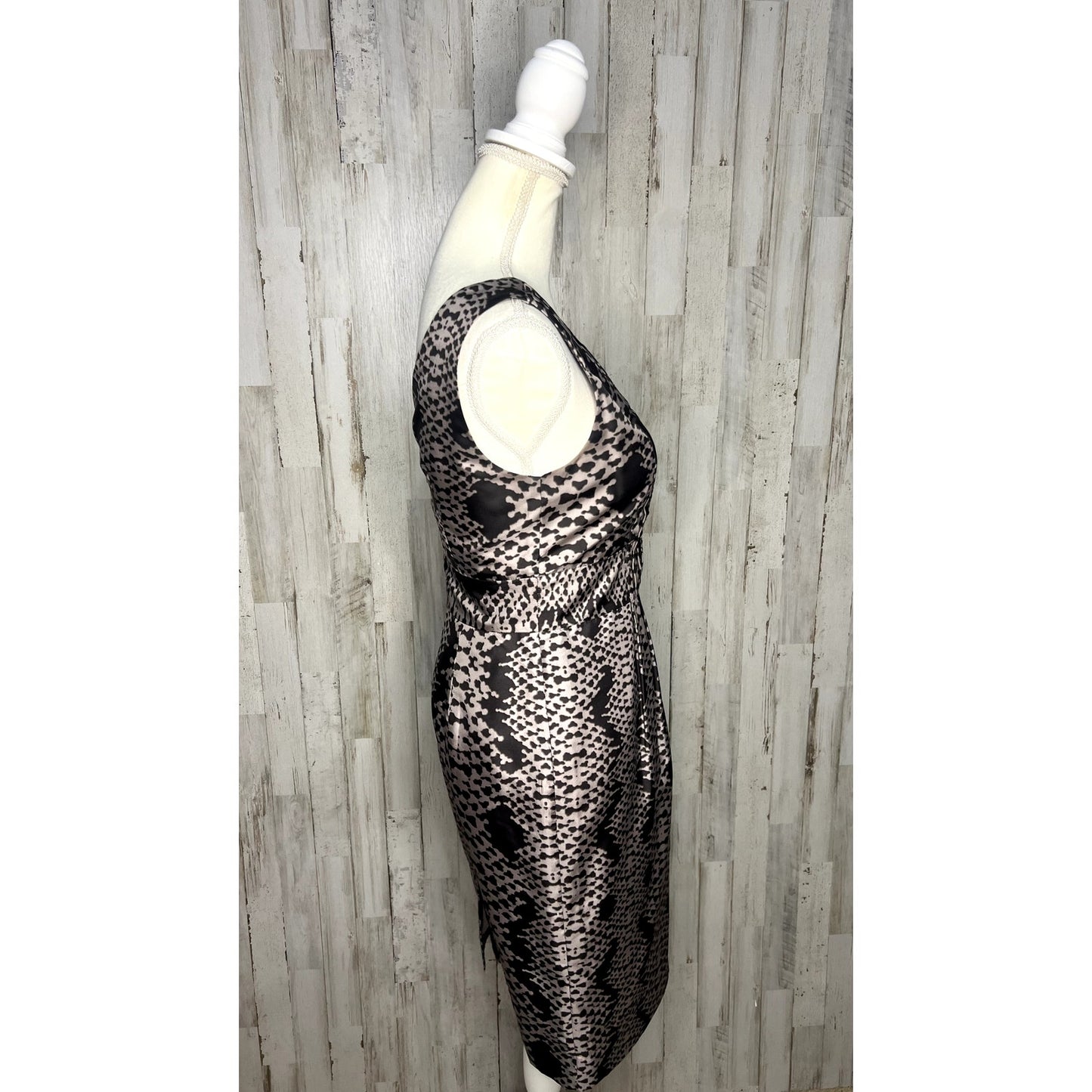 Banana Republic Women's Silk Snake Print Sheath V-Neck Dress Size 2