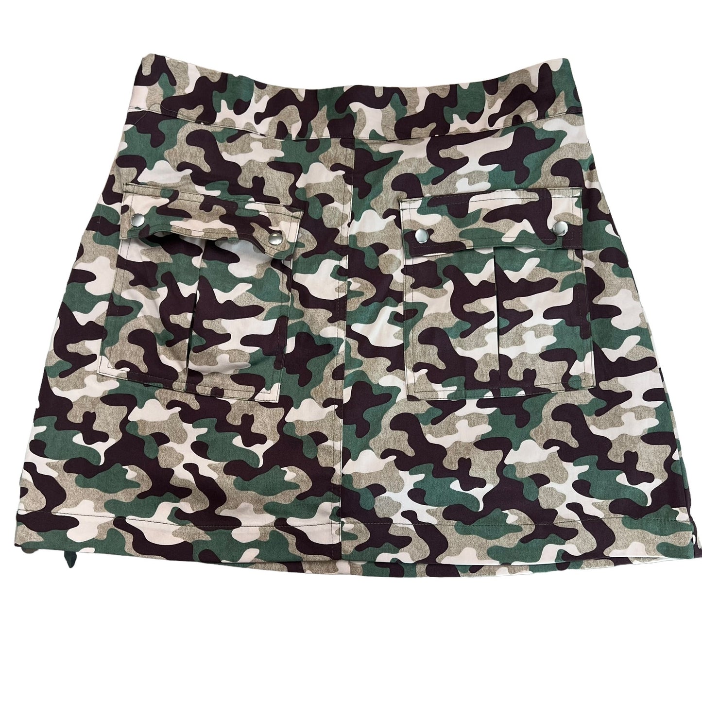 Zara Women's Medium Camouflage Zip-Up back Mini Skirt with Pockets