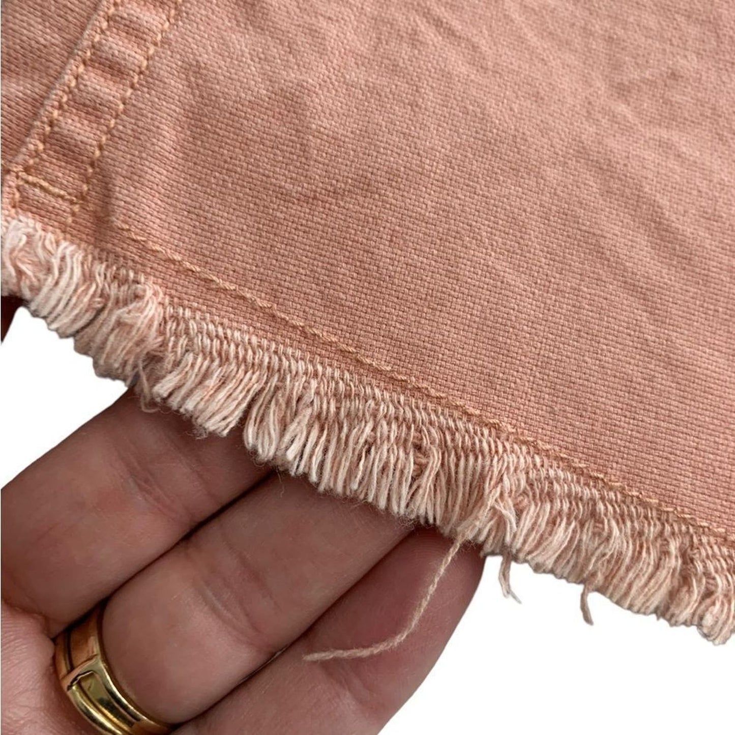 Madewell Peachy Pink A-line Zip Patch Pocket Frayed Hem Denim Mini Skirt, Size 4