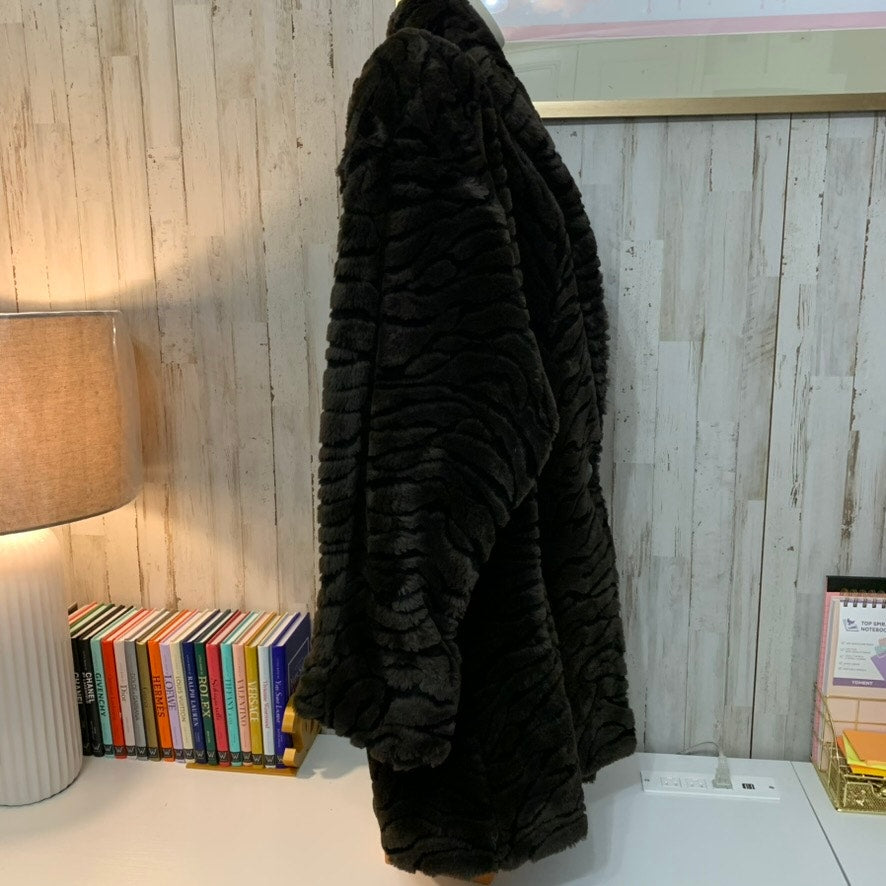 Mia Moda Coat Womens Size S Brown Textured Long Lined