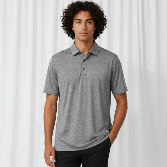 FootJoy Men's Golf Polo Shirt Size Medium Gray Heather Short Sleeve Athletic