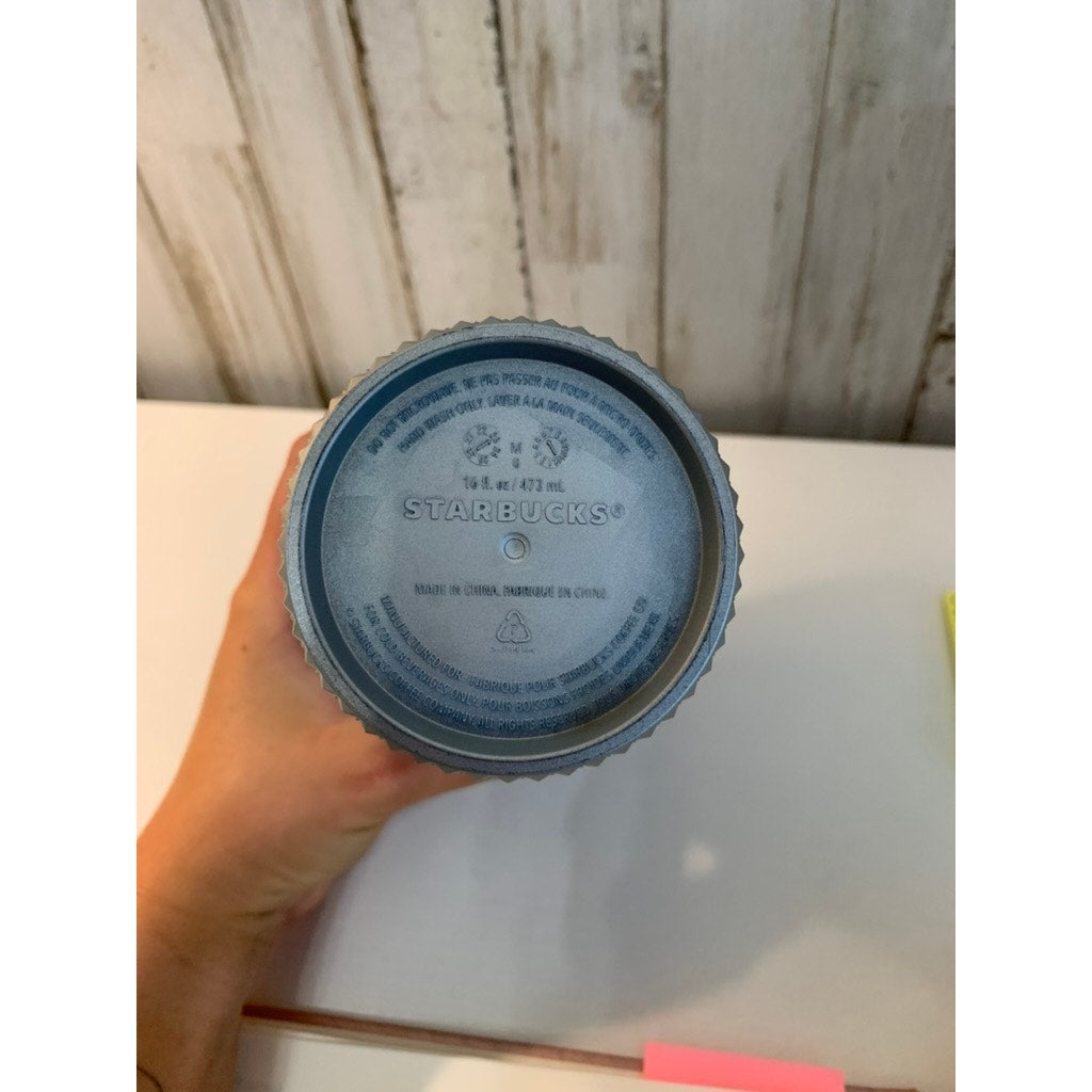 Starbucks Studded Tumbler Icy Blue Silver Ombre 16 oz NO STRAW