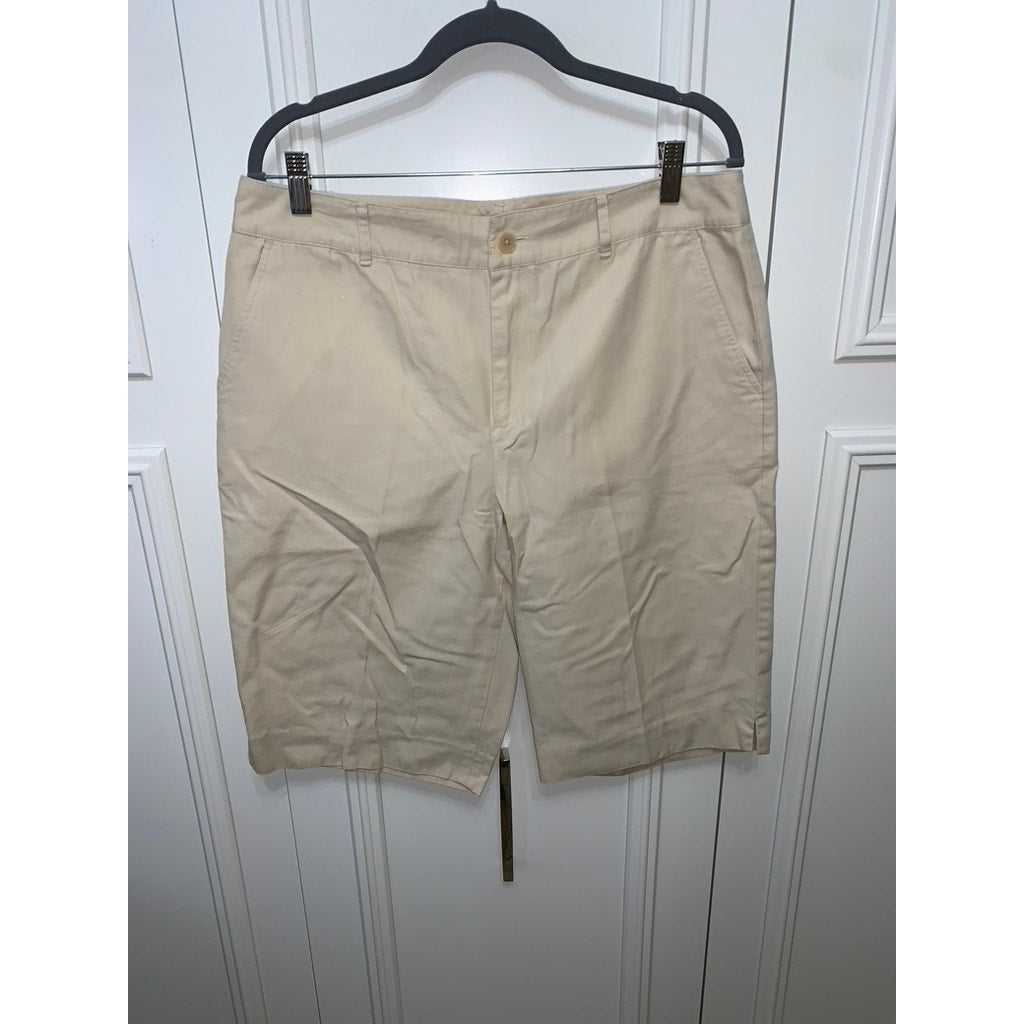 Ralph Lauren Women's Khaki/Beige Chino Shorts Size 12 Casual Summer Wear