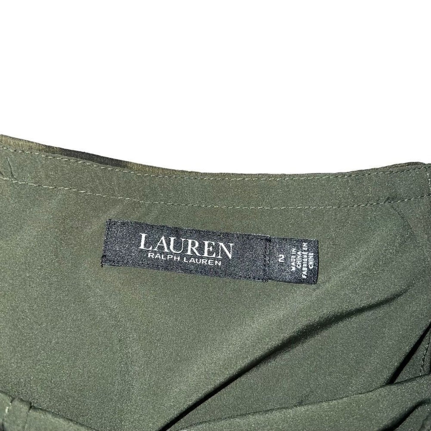 NWT Lauren Ralph Lauren Skirt Womens Size 2 Green Zebra Print Wrap Midi Ruffle