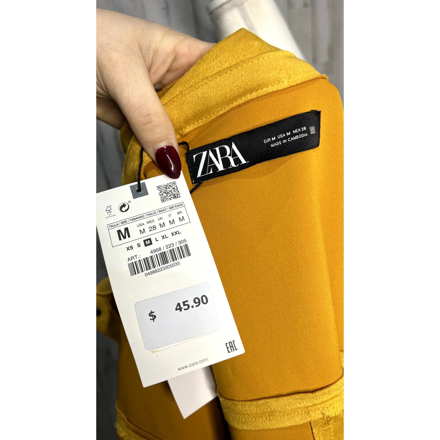 NWT Zara Women's Mustard Yellow Faux Suede Jacket Size Medium