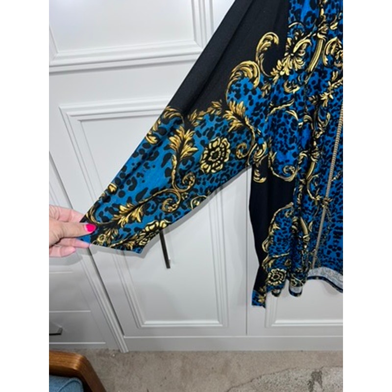 NWT Avenue Studio Women's Geometric Print Blouse Size 30 Multicolor