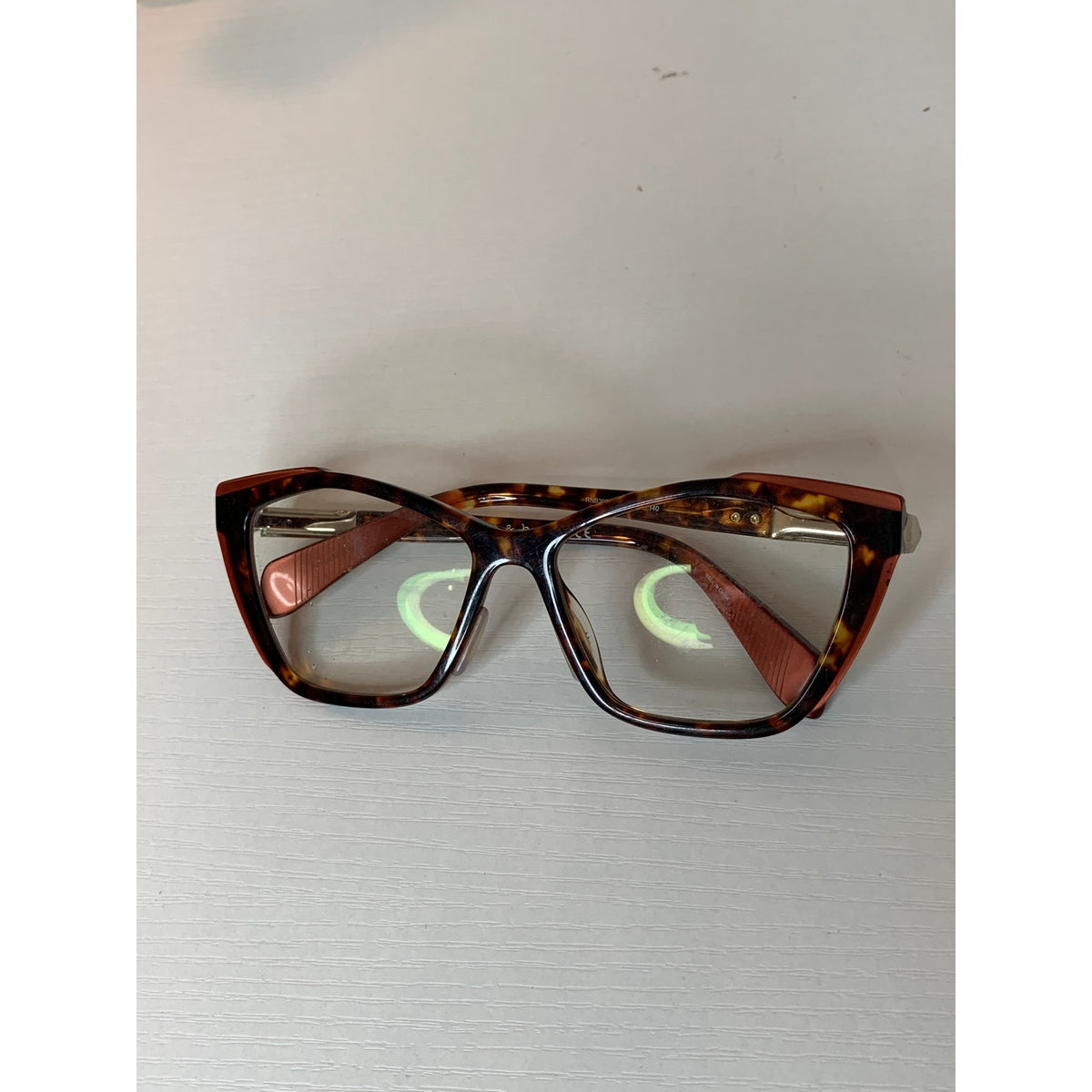 Rag & Bone Prescription Eyeglass Frames Womens Brown Tortoise Cat Eye 140mm Designer