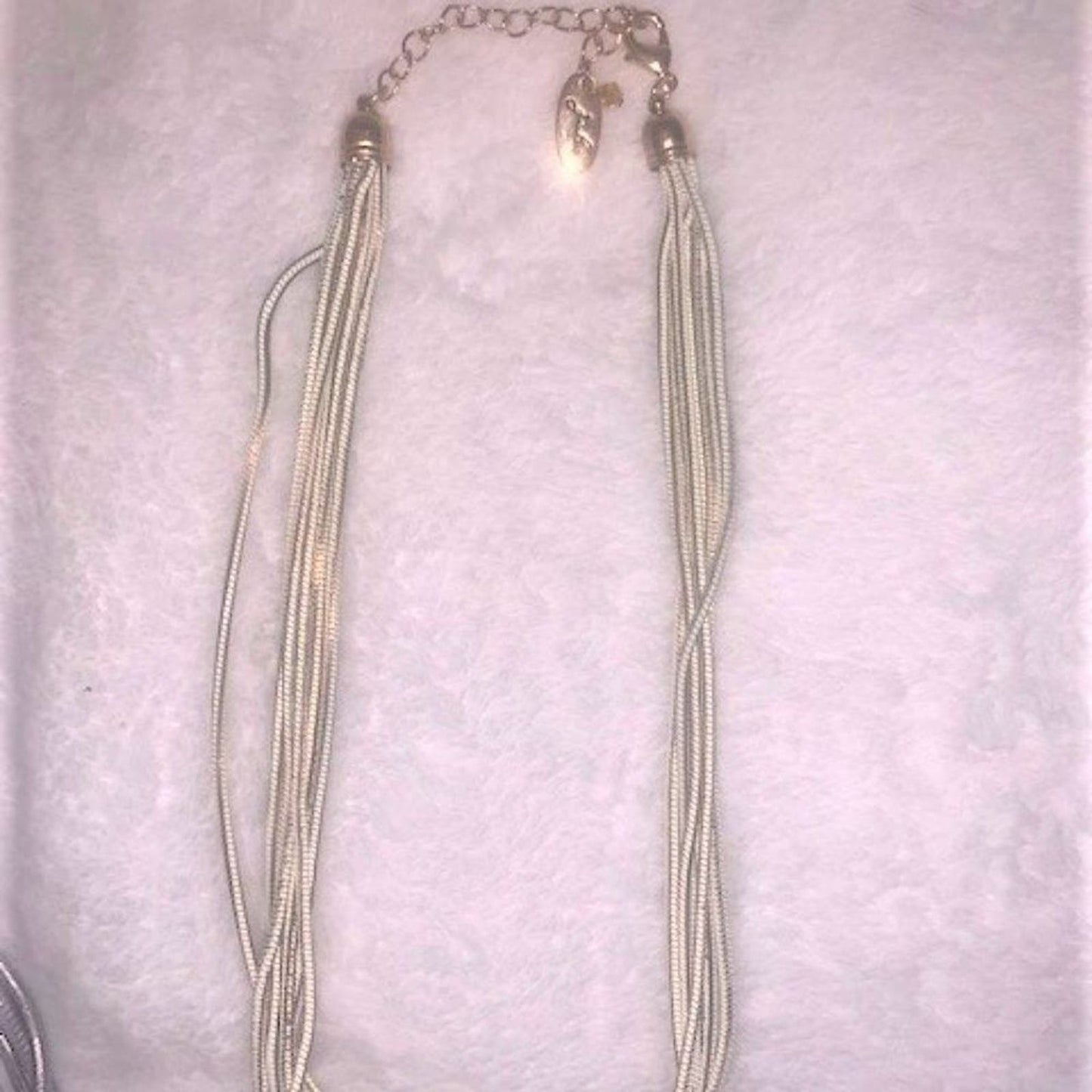Set 2 Jules Multi-strand "liquid silver" blue/white necklaces