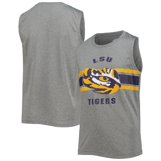 NWT LSU Tigers Unisex Youth Gray Sleeveless Tank Top Muscle Shirt Size XS